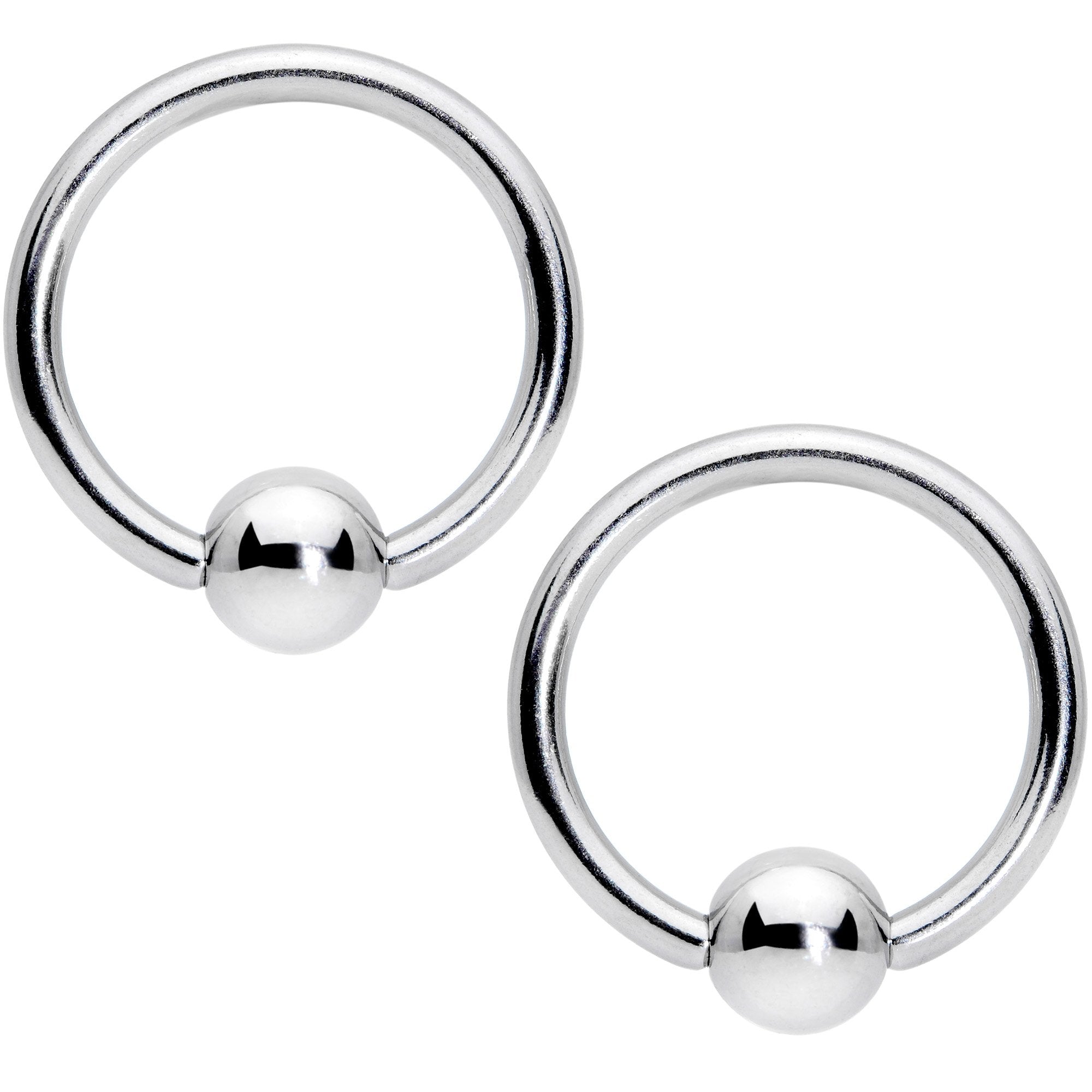 14G 7/16 1/2 Clear Gem Flowers BCR Barbell Nipple Ring Set of 4