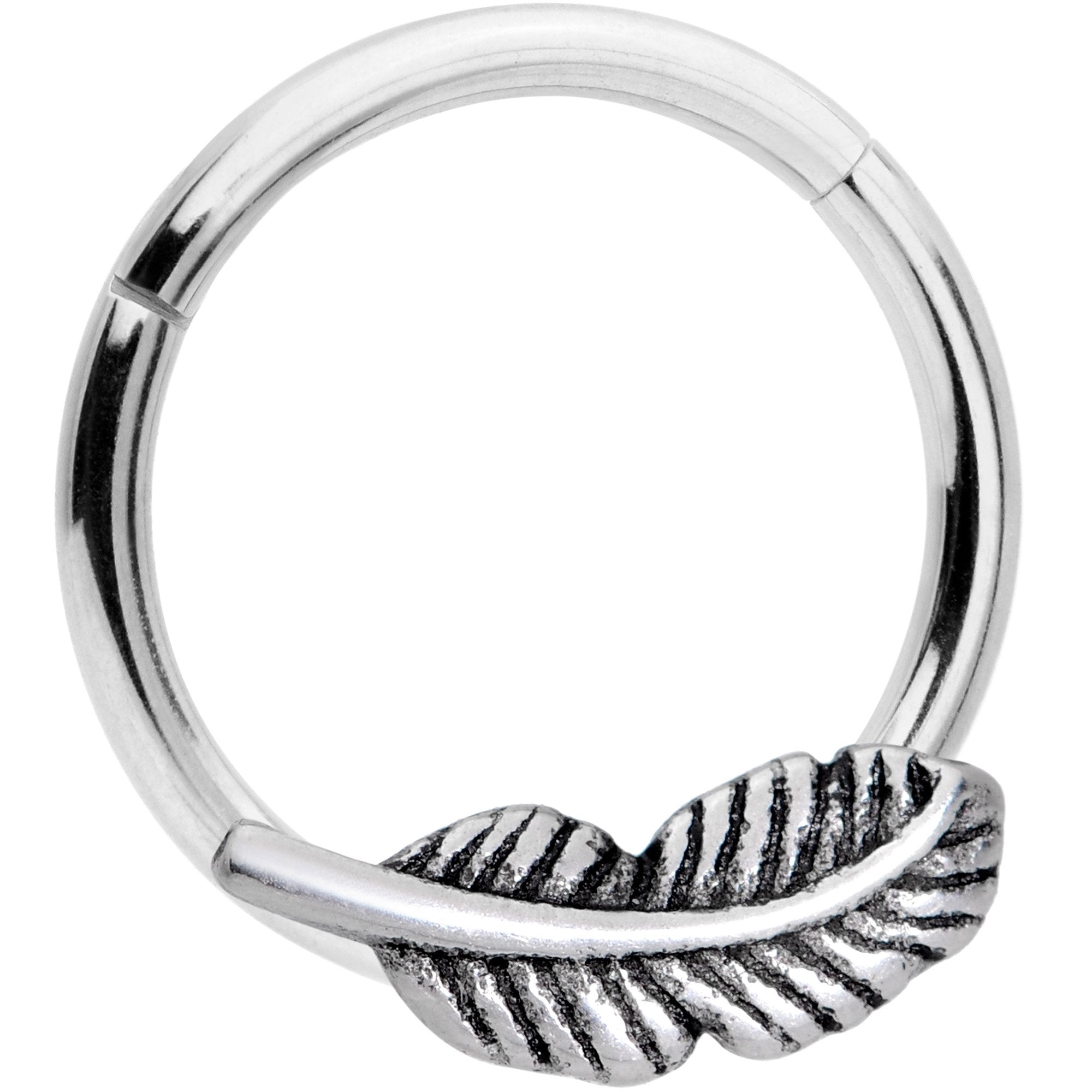 16G 3/8 Southwestern Feather Hinged Segment Ring