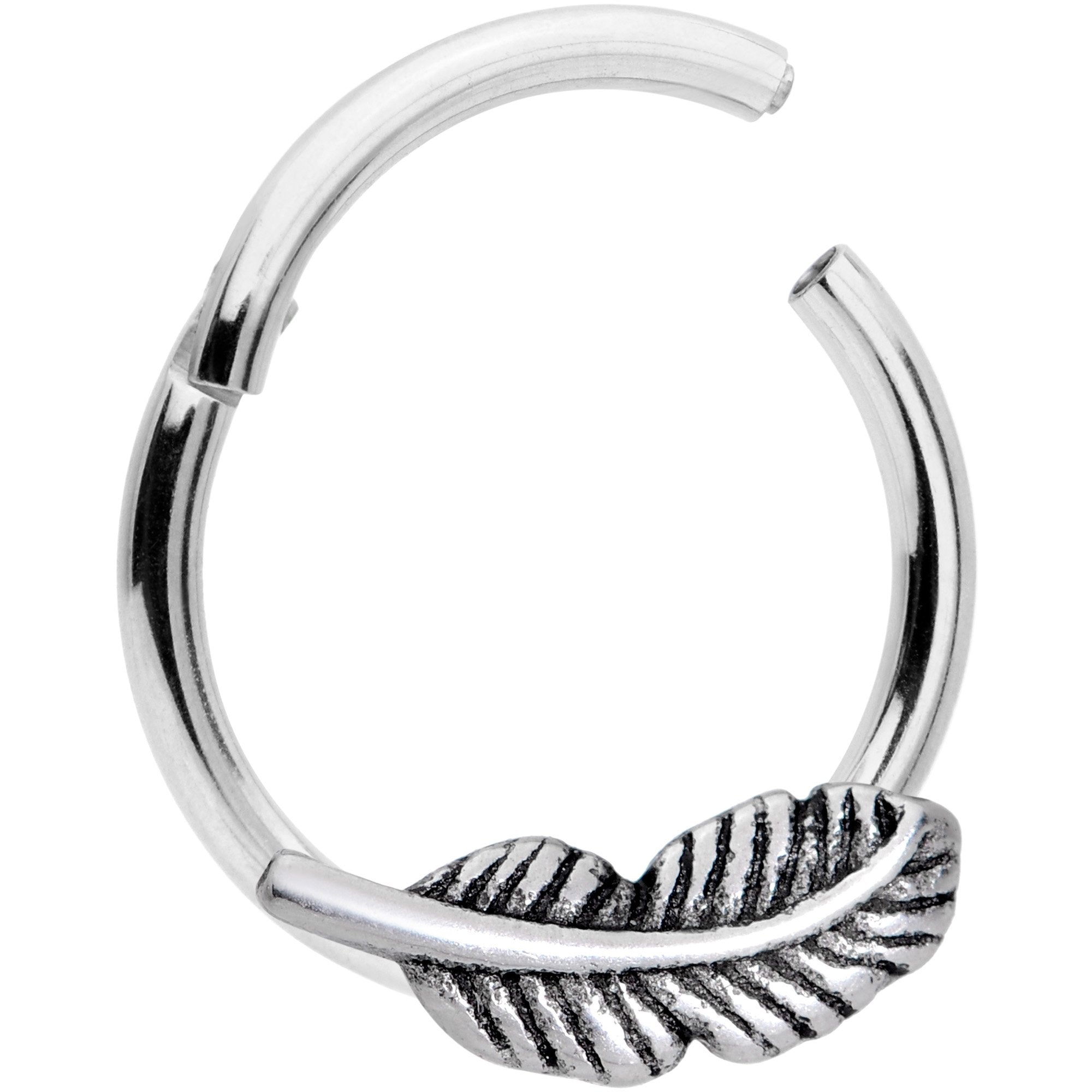 16G 3/8 Southwestern Feather Hinged Segment Ring
