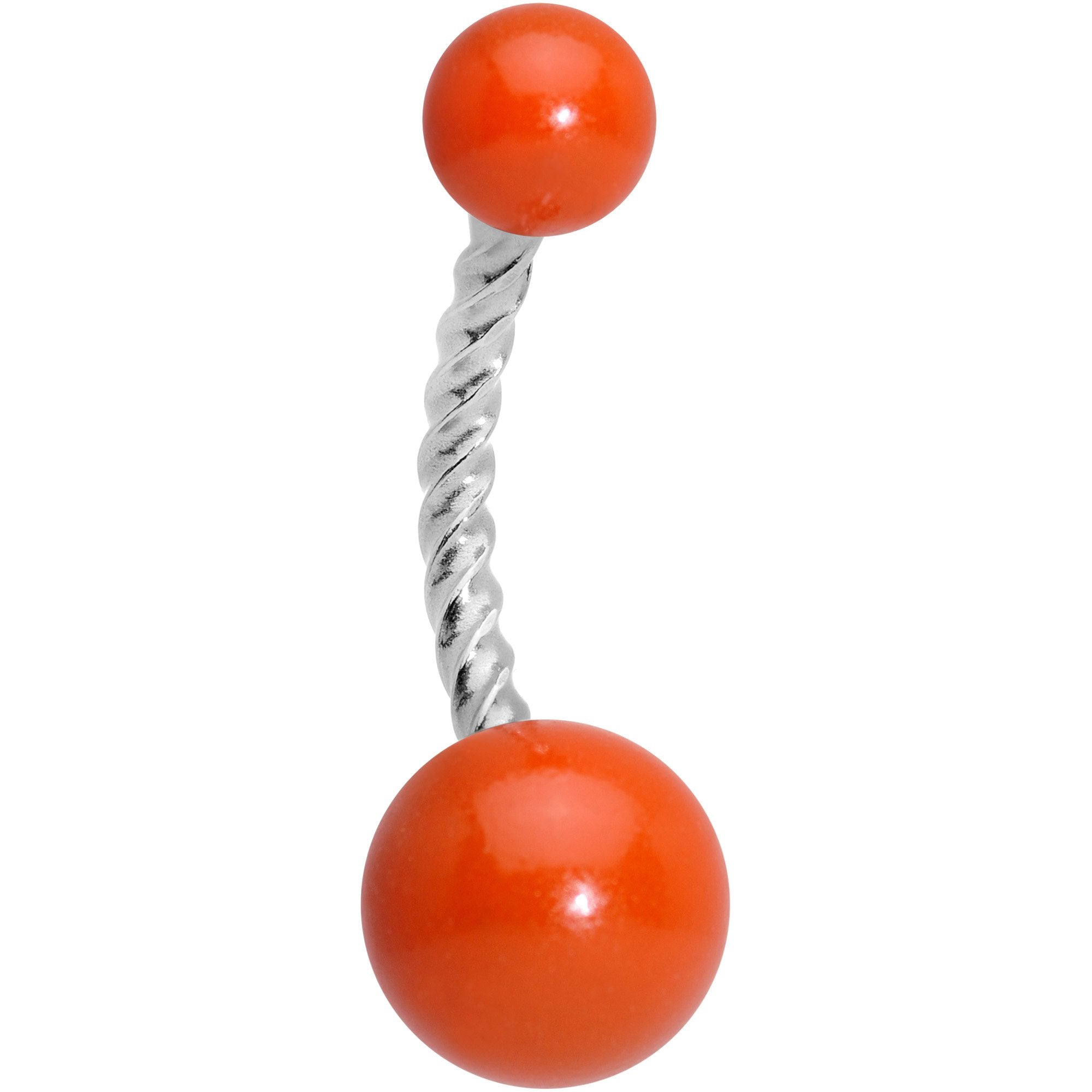 Orange Glow in the Dark Totally Twisted Belly Ring