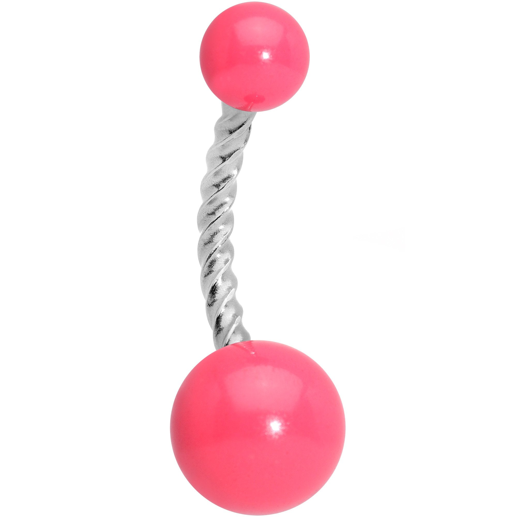 Pink Glow in the Dark Totally Twisted Belly Ring