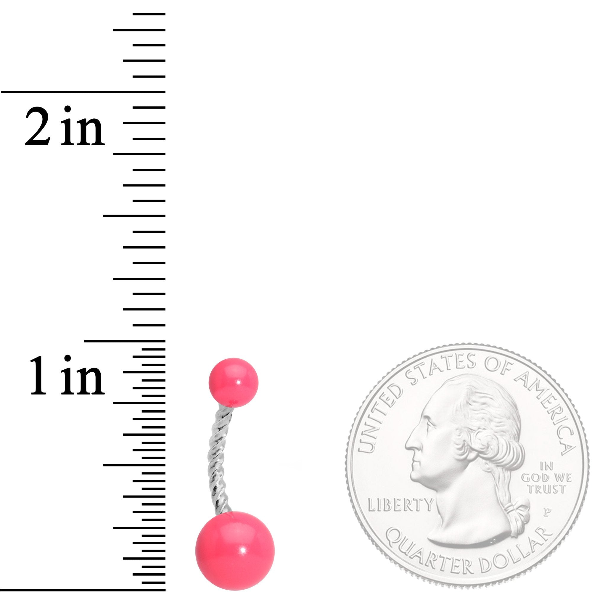 Pink Glow in the Dark Totally Twisted Belly Ring