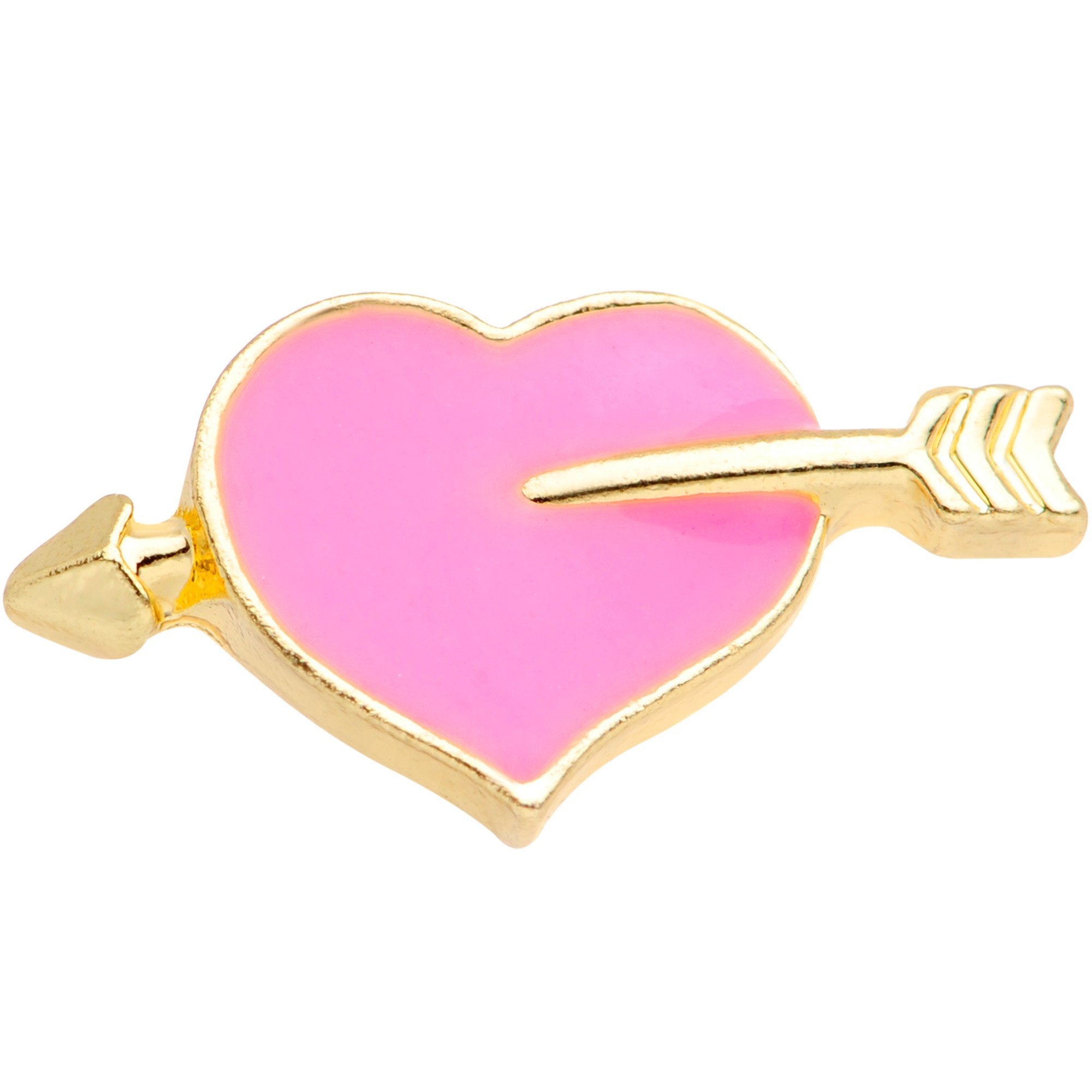 16G 1/4 Gold Tone Sweet Pink Sweetheart Cartilage Earring