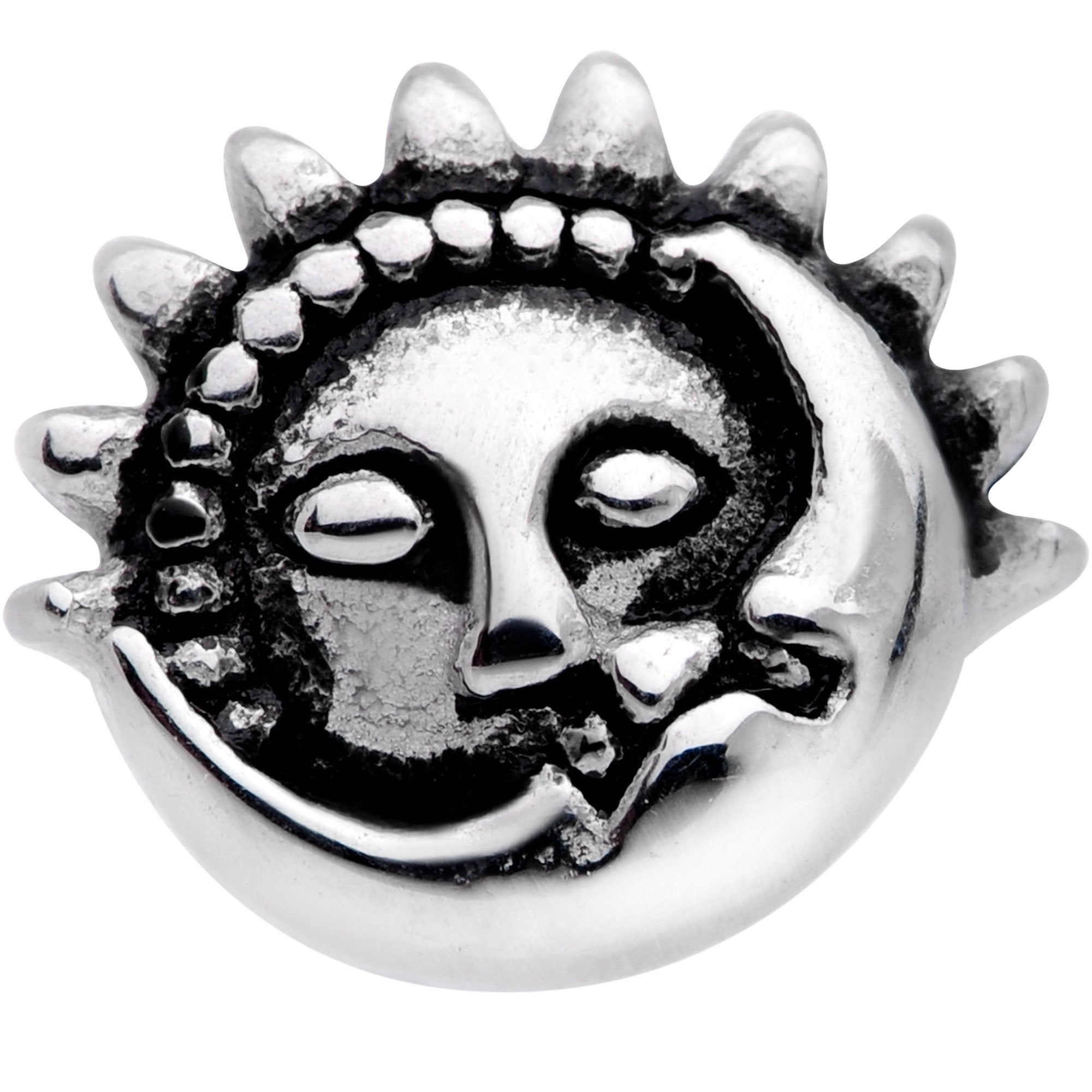 Celestial Romance Sun and Moon Barbell Tongue Ring