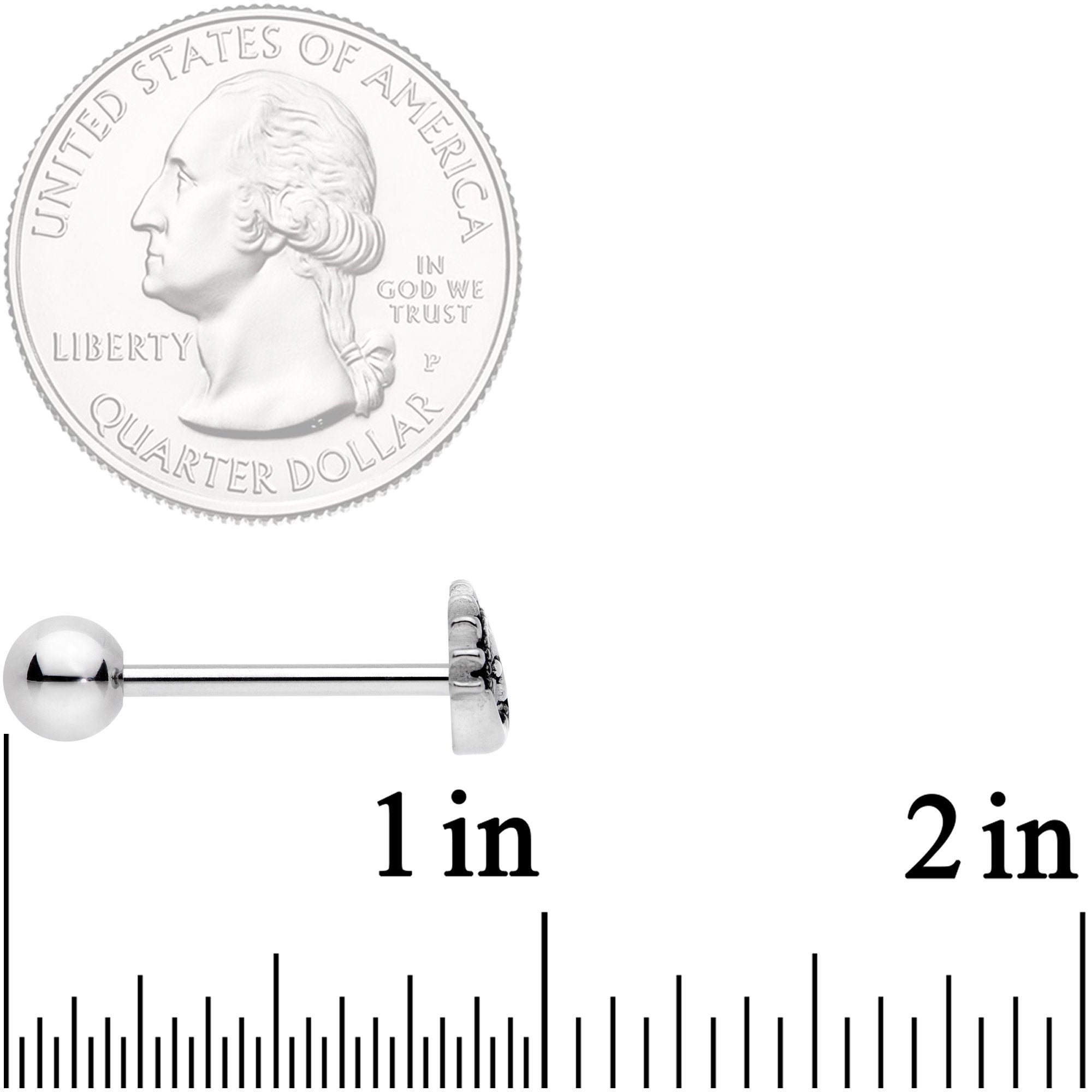 Celestial Romance Sun and Moon Barbell Tongue Ring