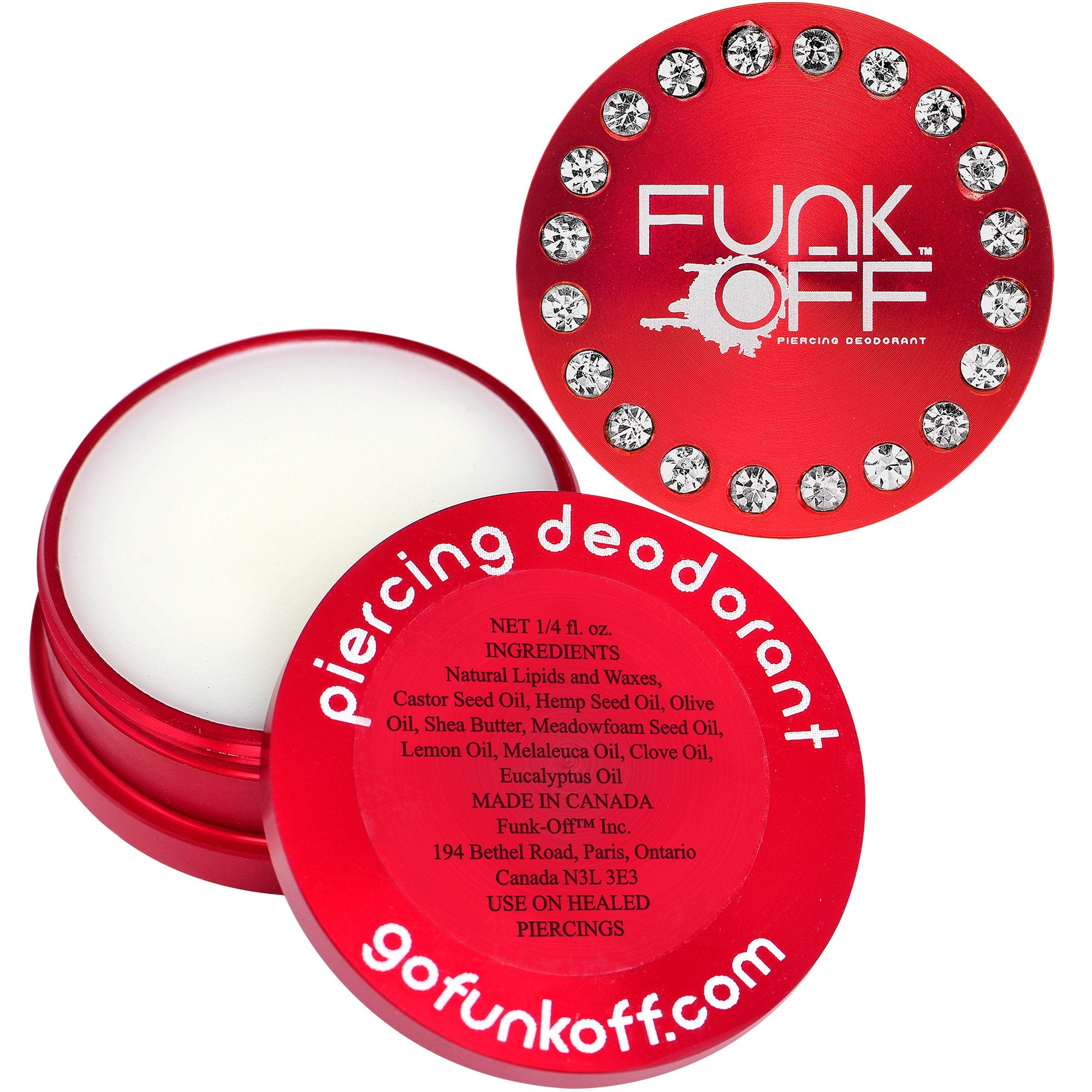 Clear Gem Red Funk-Off Piercing Deodorant