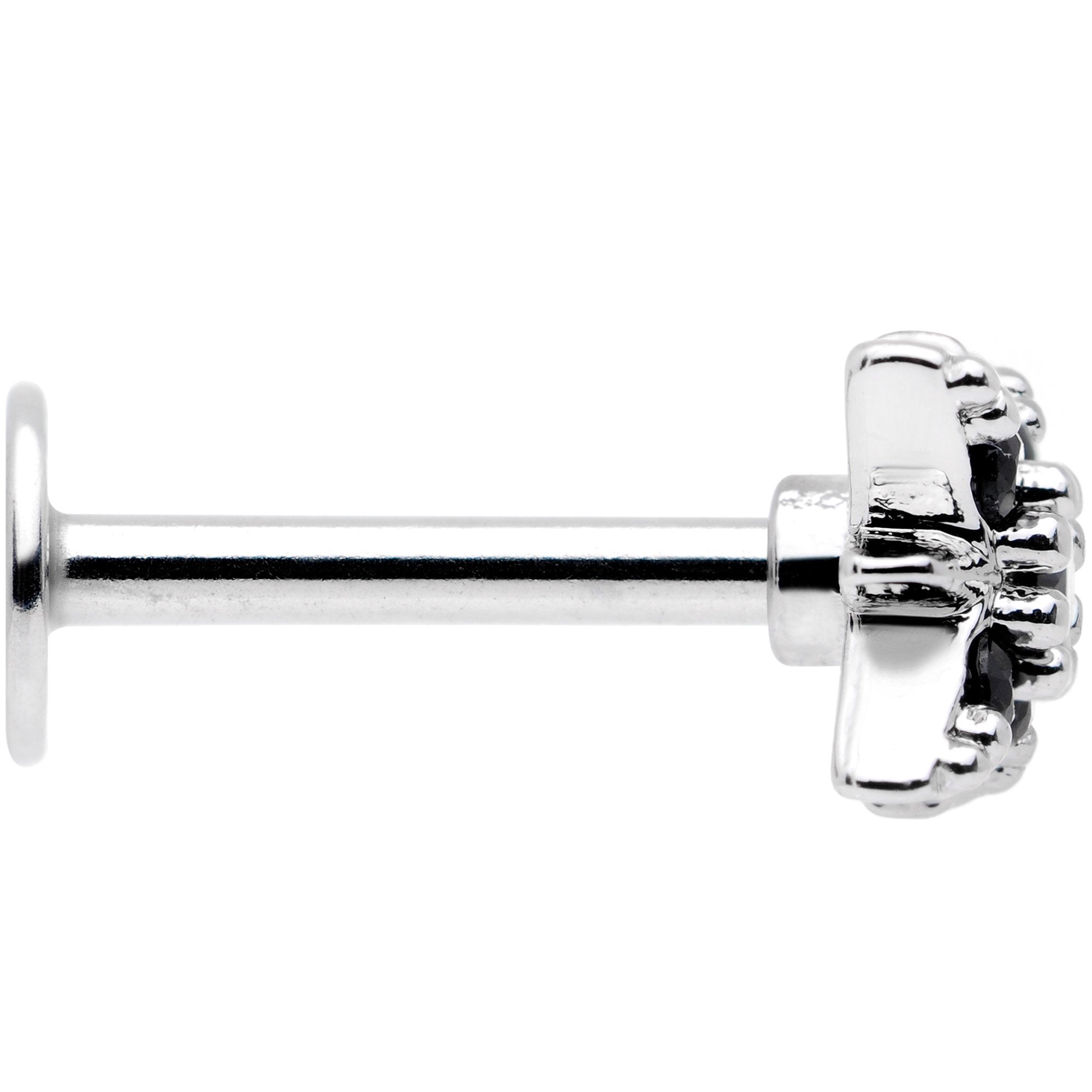 16G 5/16 Black Gem Compass Star Labret Monroe Tragus