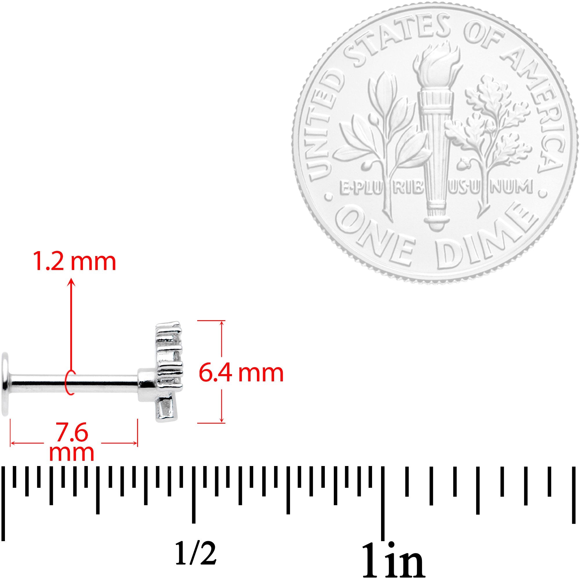 16G 5/16 Clear CZ Gem Tree of Life Labret Monroe Tragus