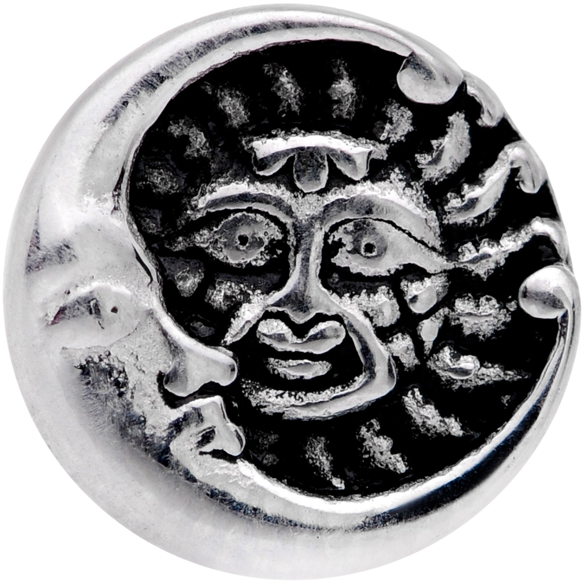 Celestial Snuggle Sun and Moon Barbell Tongue Ring