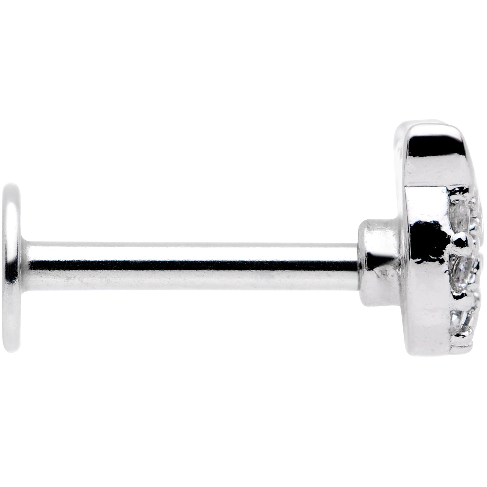 16G 5/16 Blue Clear CZ Gem Wise Owl Labret Moroe Tragus