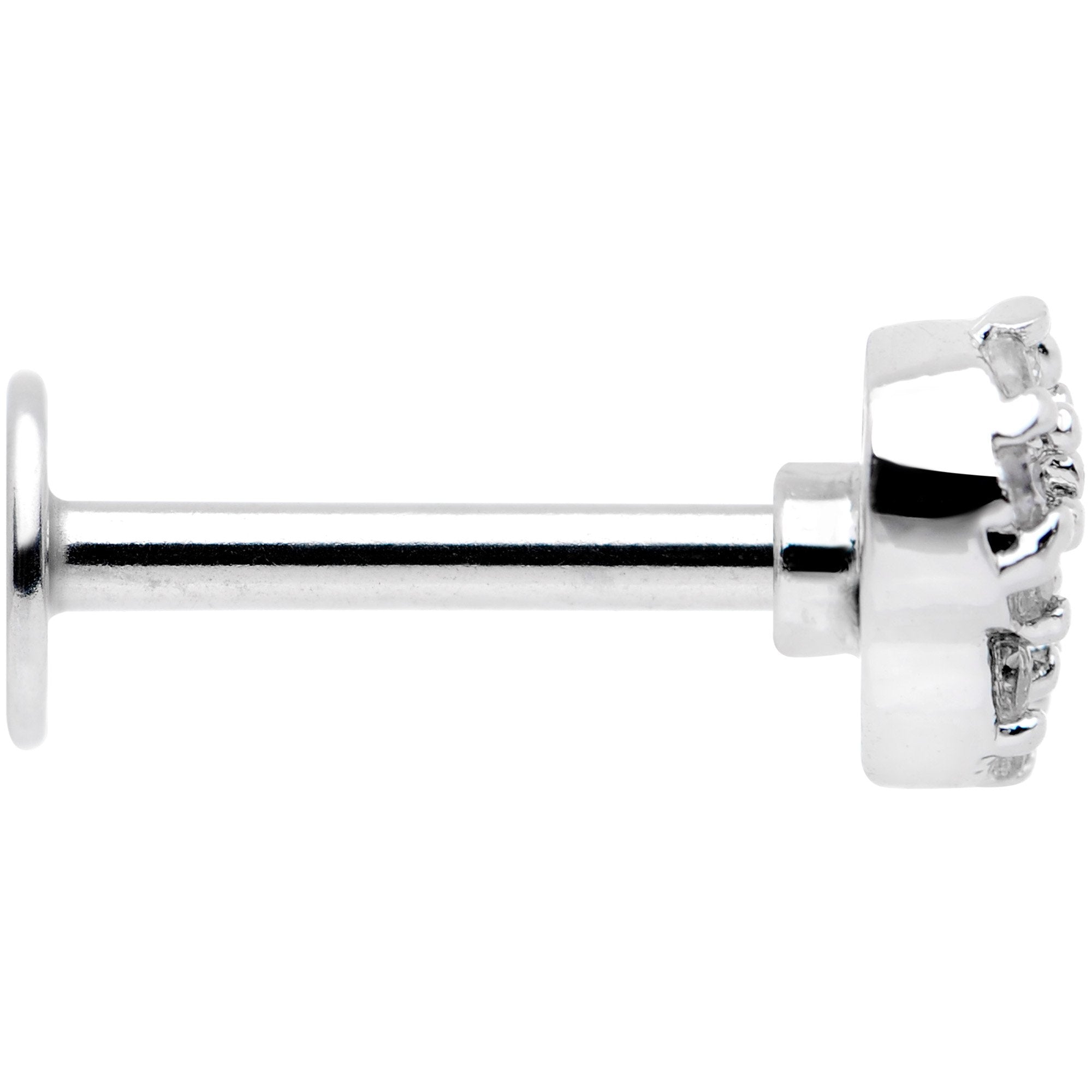 16G 5/16 Clear CZ Gem Angels Wing Labret Monroe Tragus