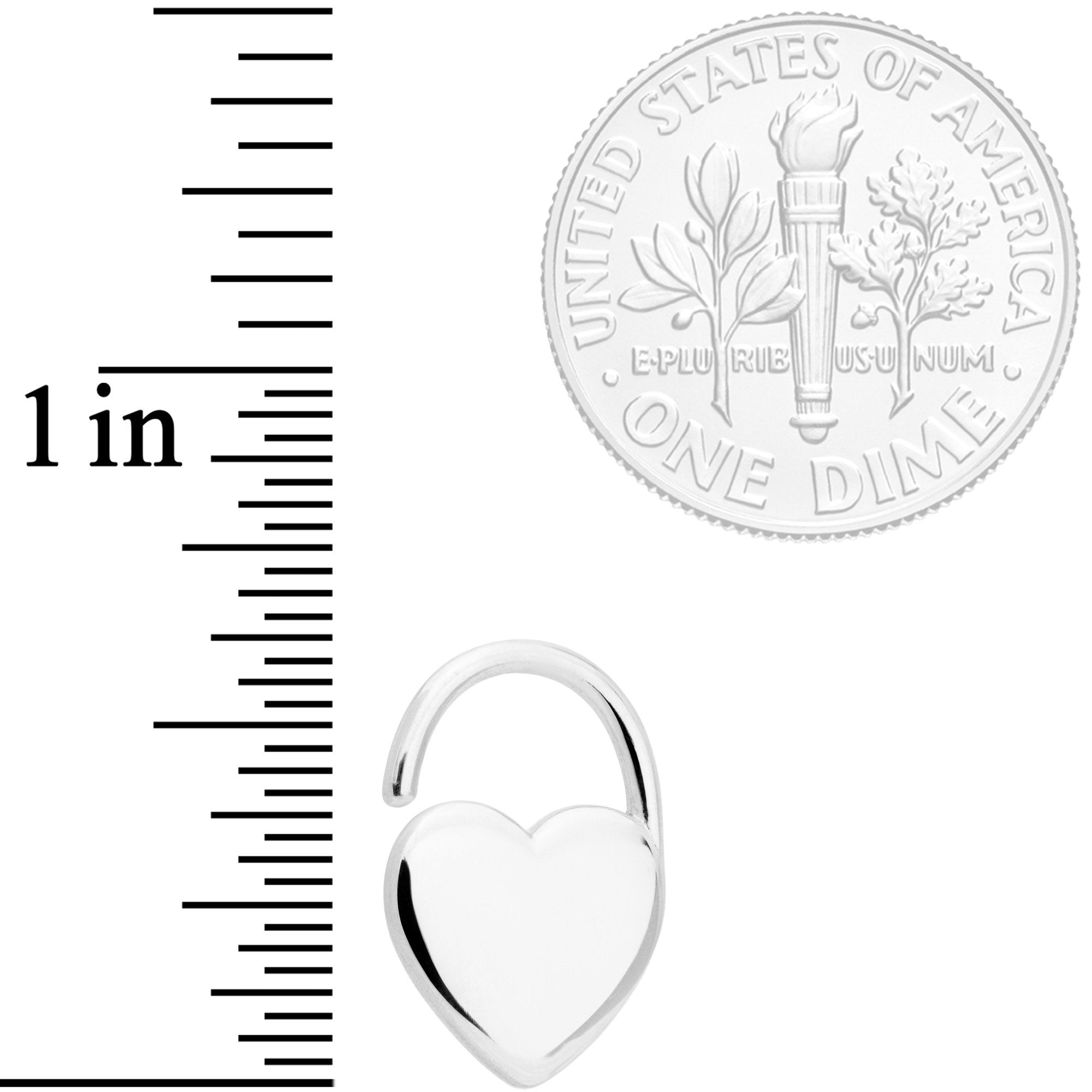 16 Gauge 5/16 Padlock Heart Closure Ring
