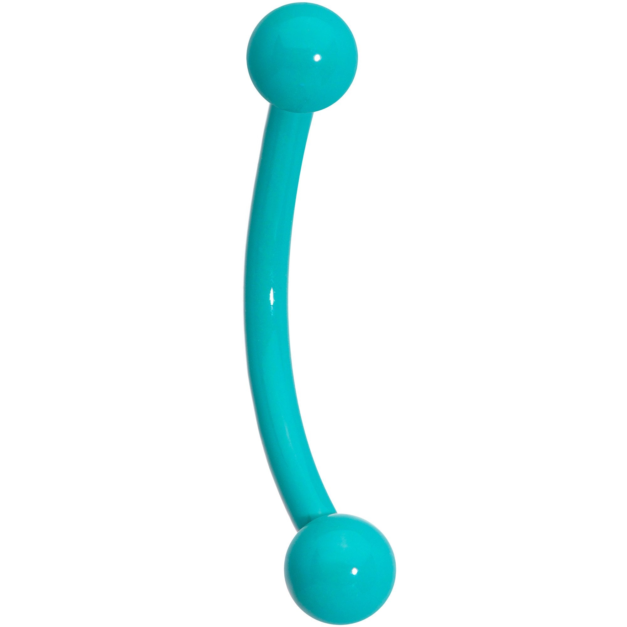 16G 3/8 Teal Acrylic Curved Eyebrow Ring