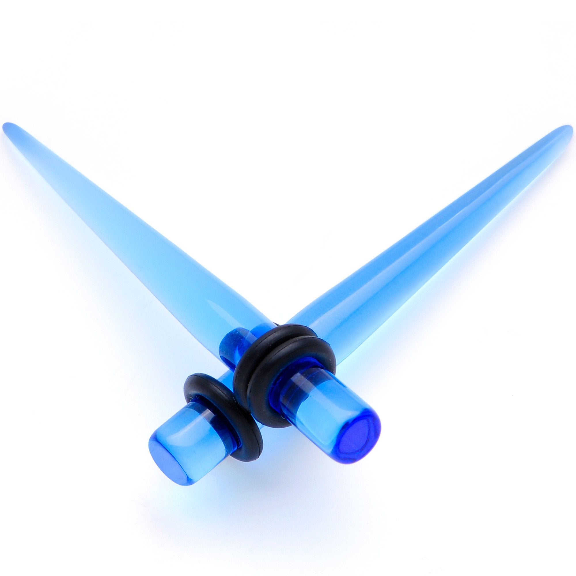 Blue Acrylic Straight Taper Set Available in Sizes  14G to 00G