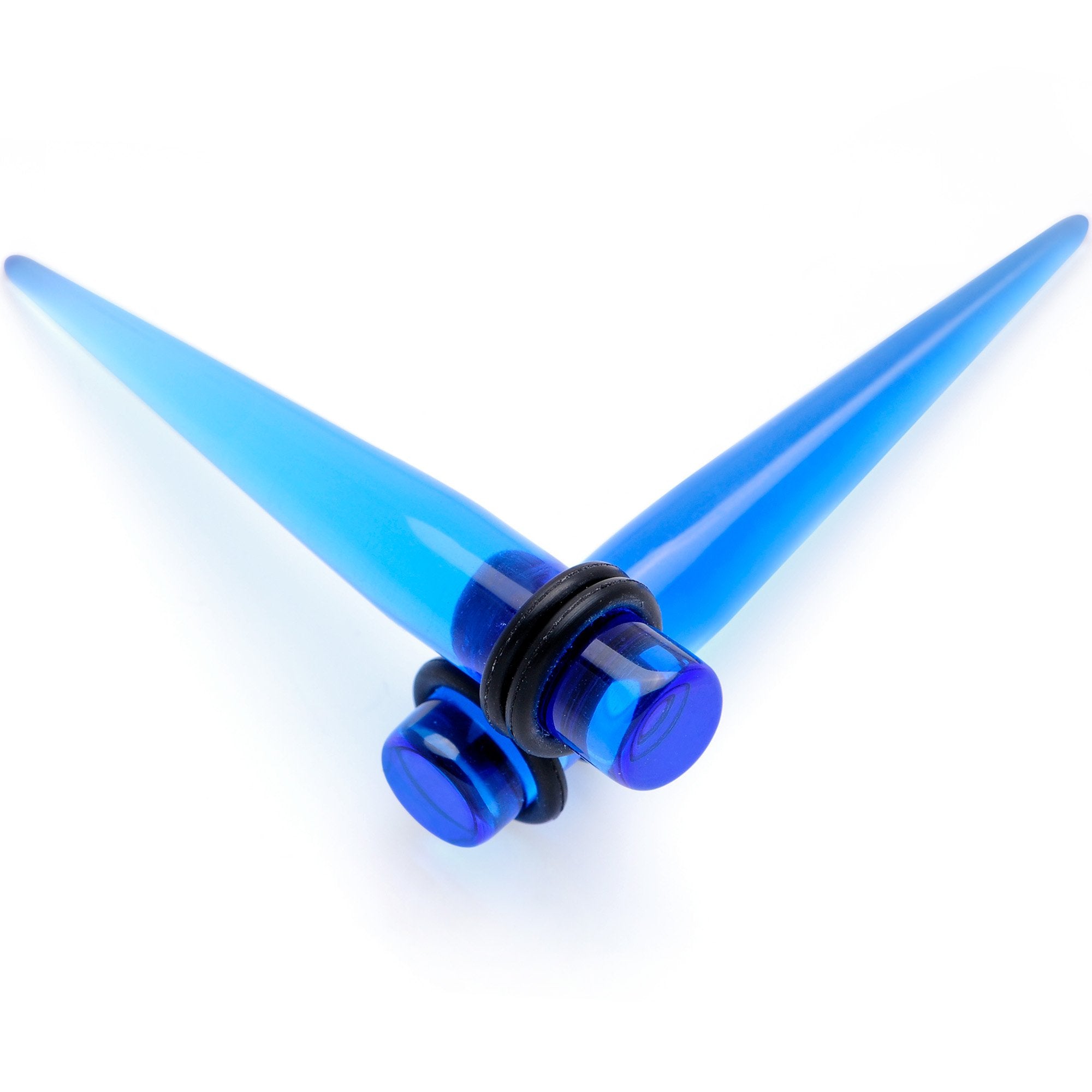 Blue Acrylic Straight Taper Set Available in Sizes  14G to 00G