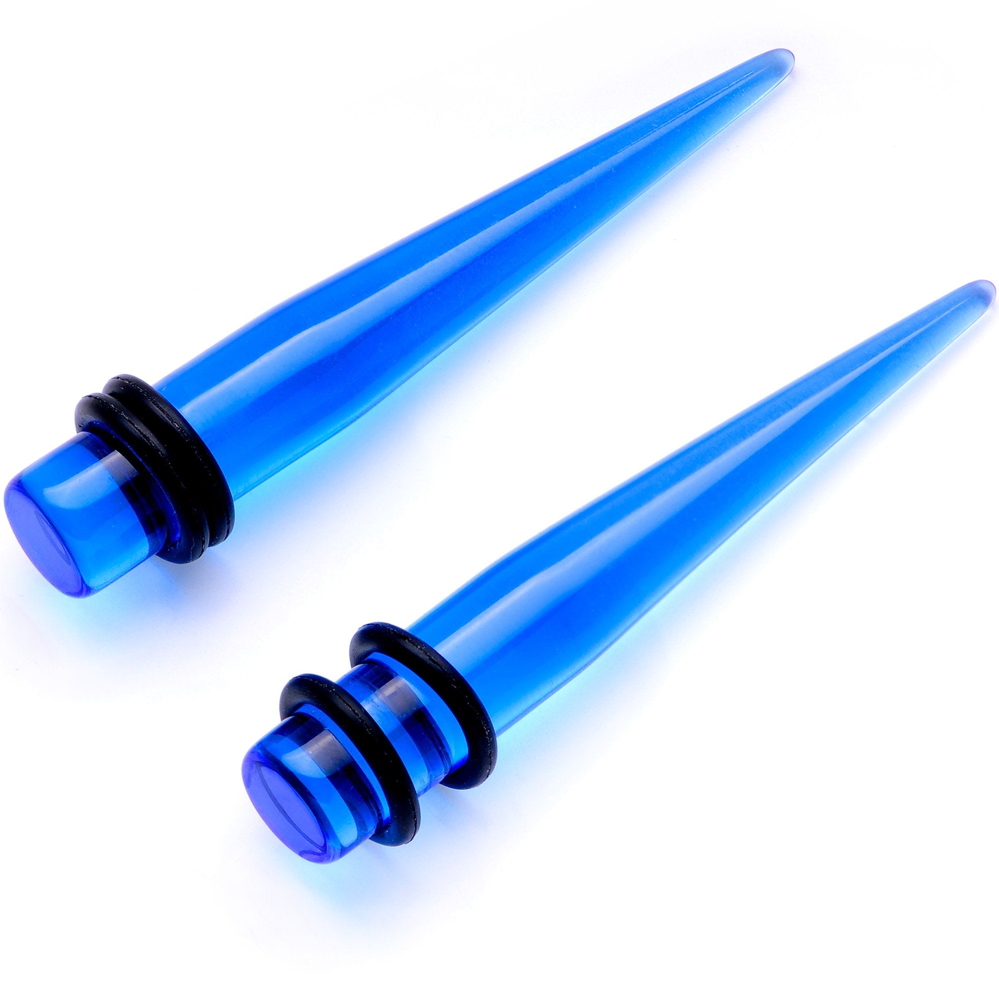 Blue Acrylic Straight Taper Set Available in Sizes  14 Gauge to 00 Gauge