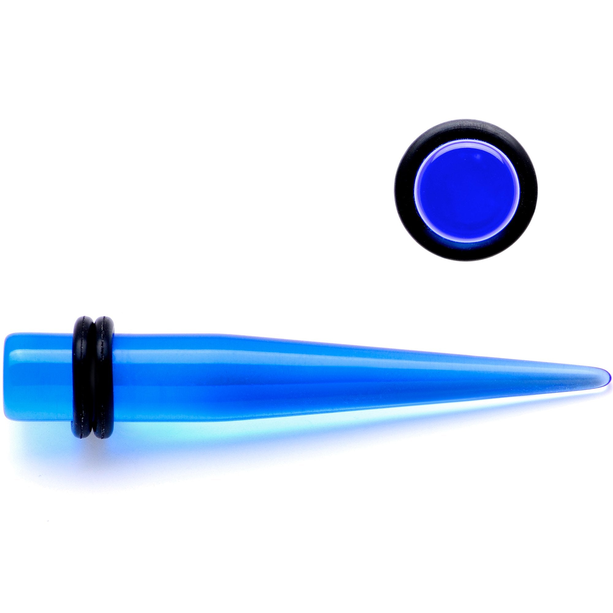 Blue Acrylic Straight Taper Set Available in Sizes  14G to 00G