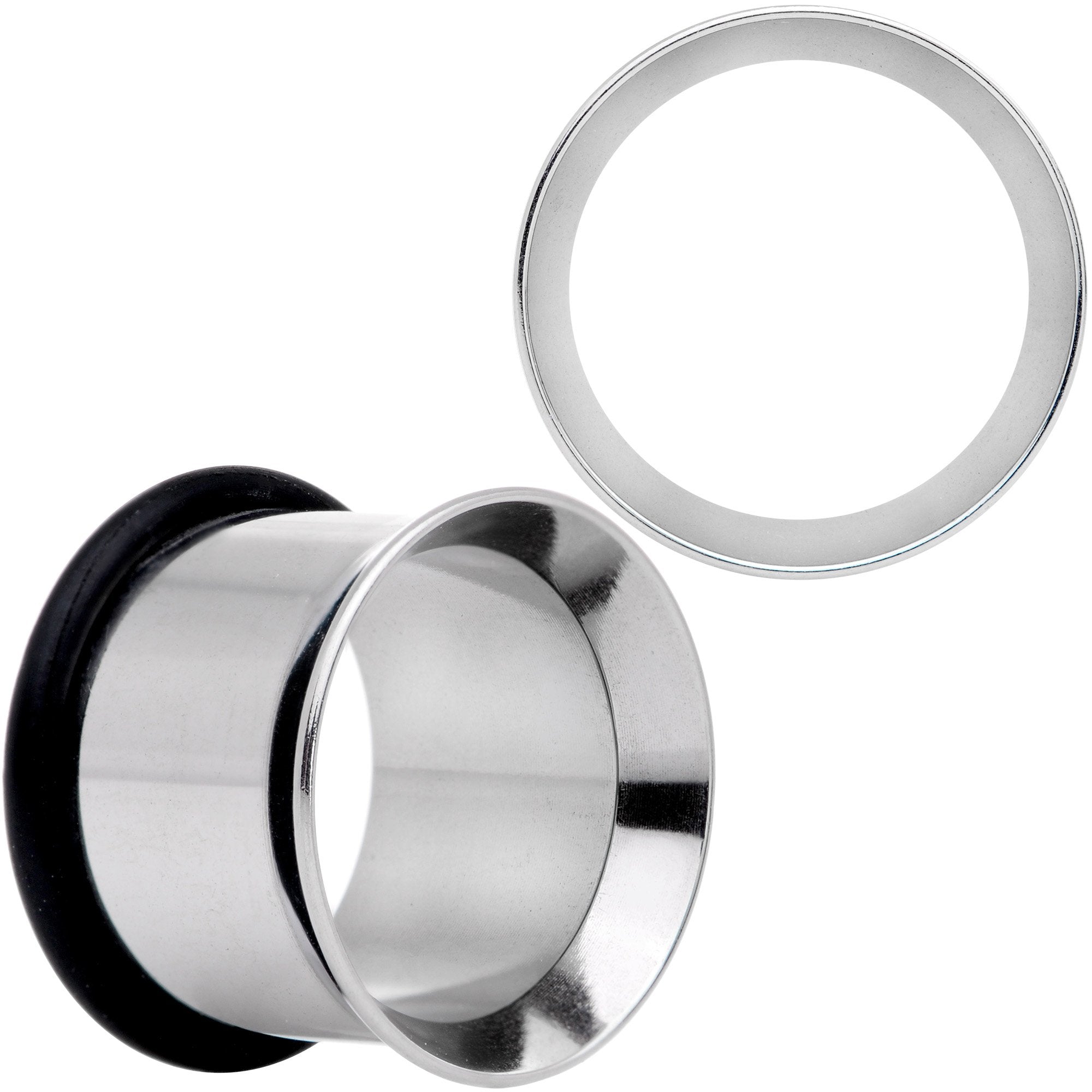 Stainless Steel Single Flare Tunnel Plug Set Available in Sizes  8 Gauge to 1