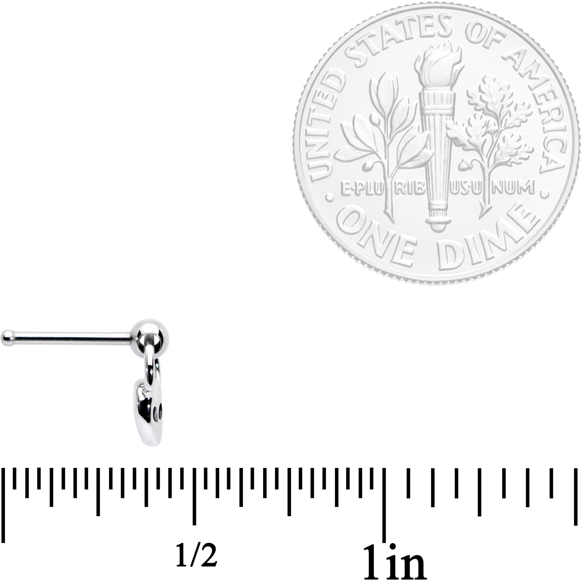 20G 1/4 Open Eyed Alien Dangle Nose Bone