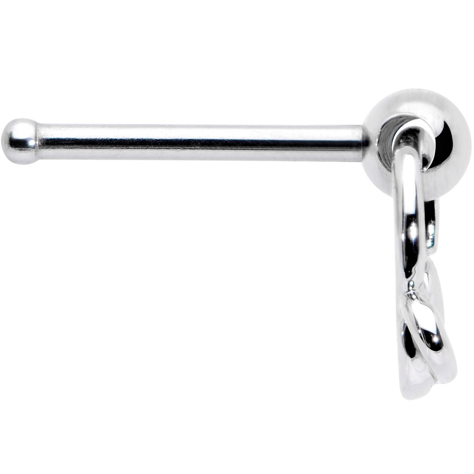 20G 1/4 Ring of Saturn Dangle Nose Bone