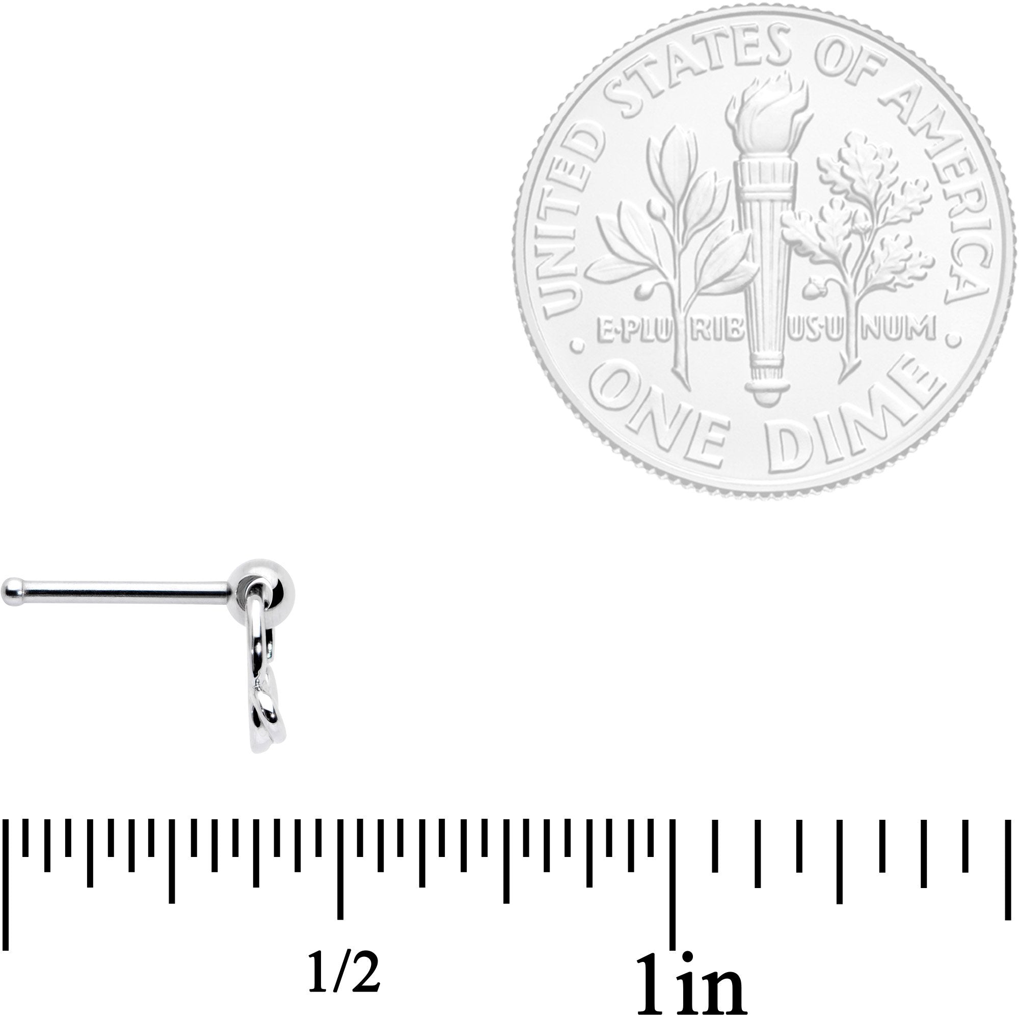 20G 1/4 Ring of Saturn Dangle Nose Bone