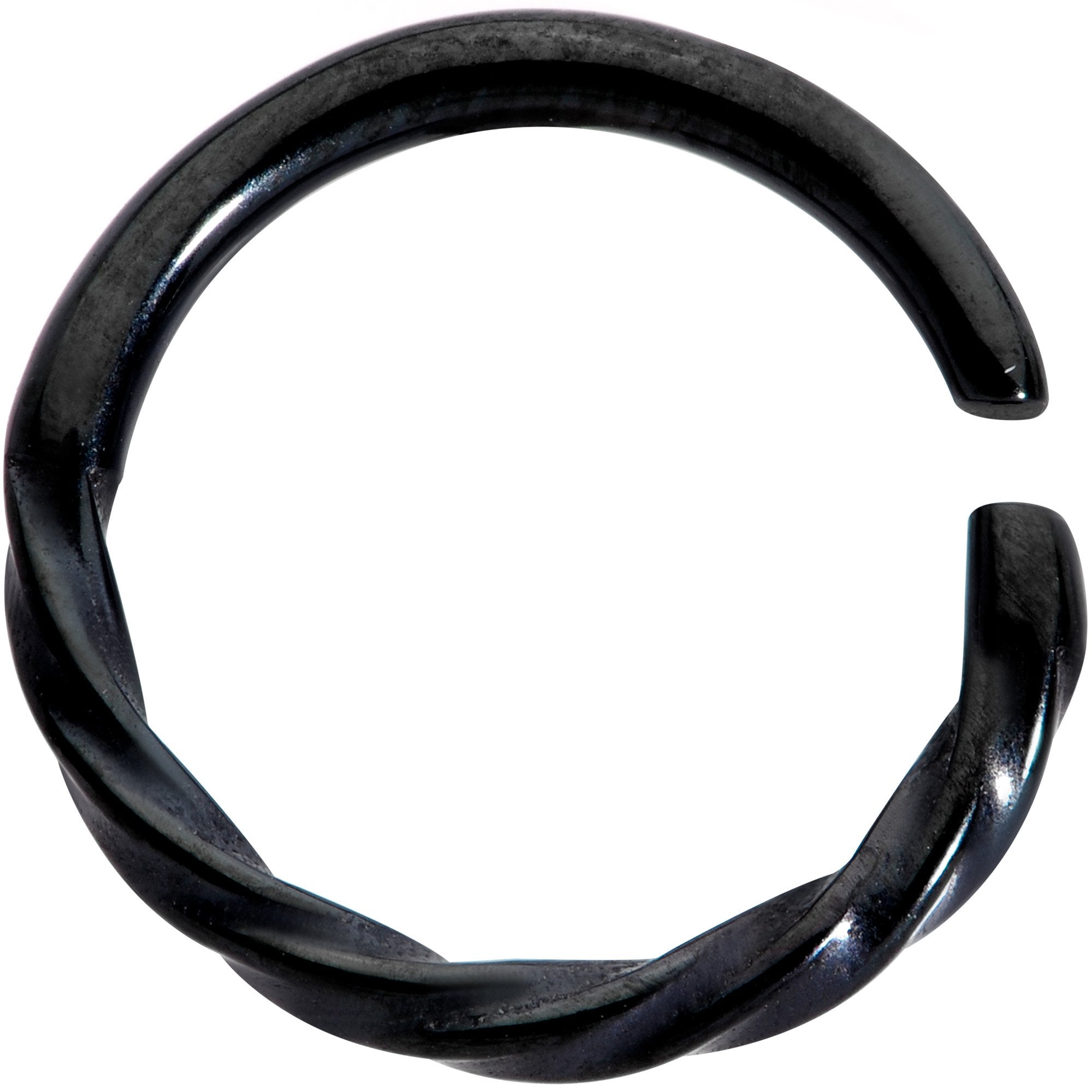 16G 3/8 Black Simply Twisted Closure Ring