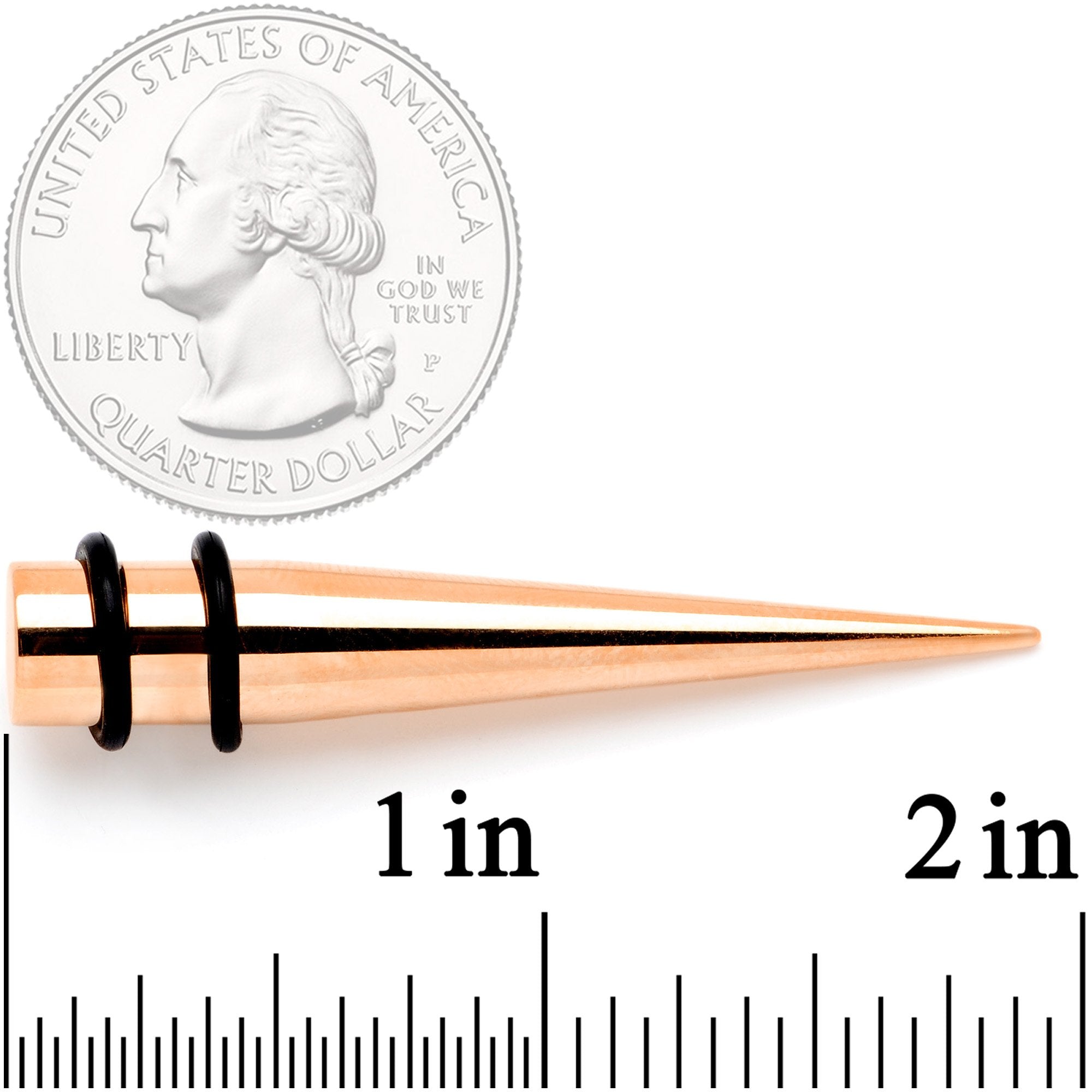 Rose Gold Tone Anodized Straight Taper Set Available in Sizes  14G to 00G