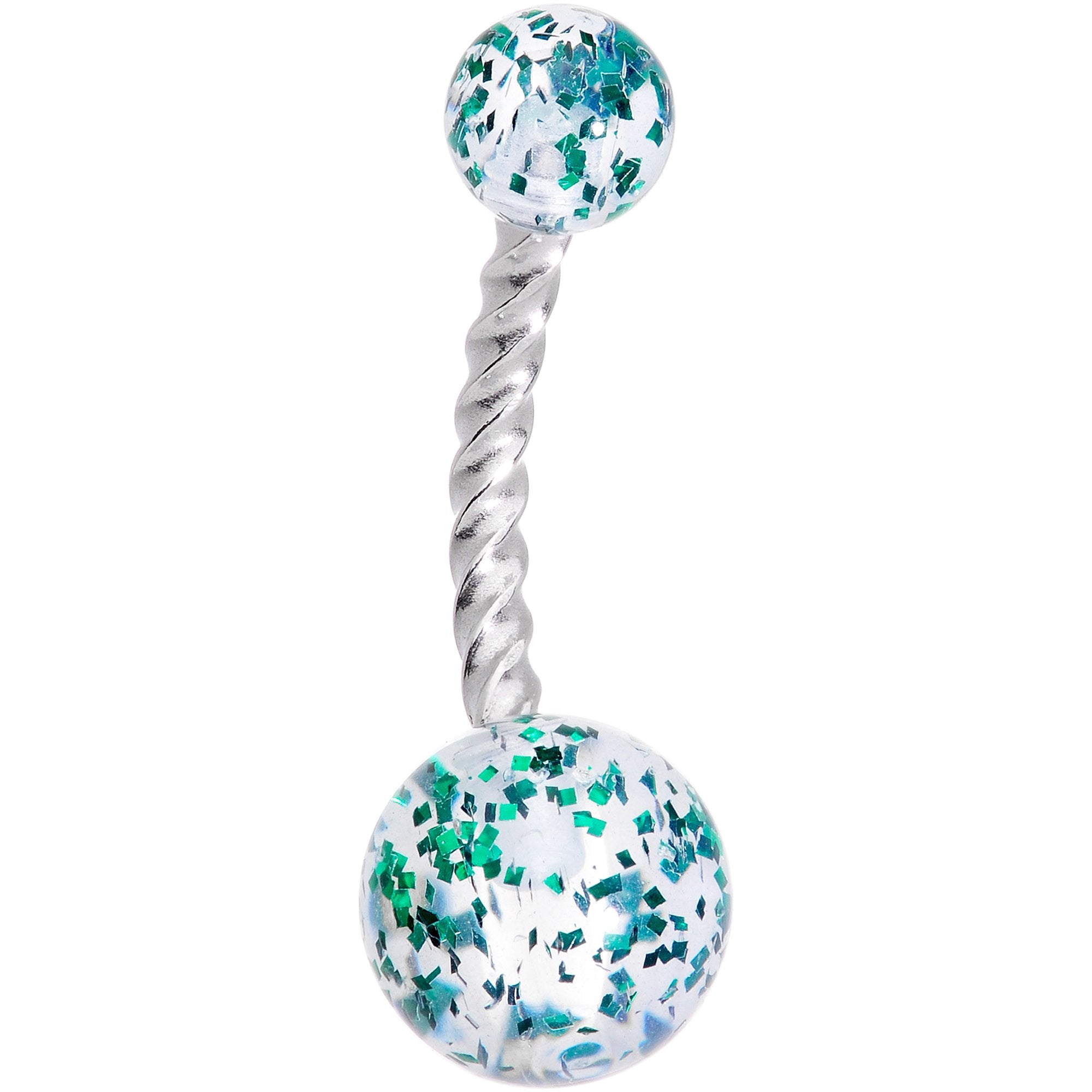 Aurora Gem Variety St Patricks Day Shamrock Belly Ring Set of 4