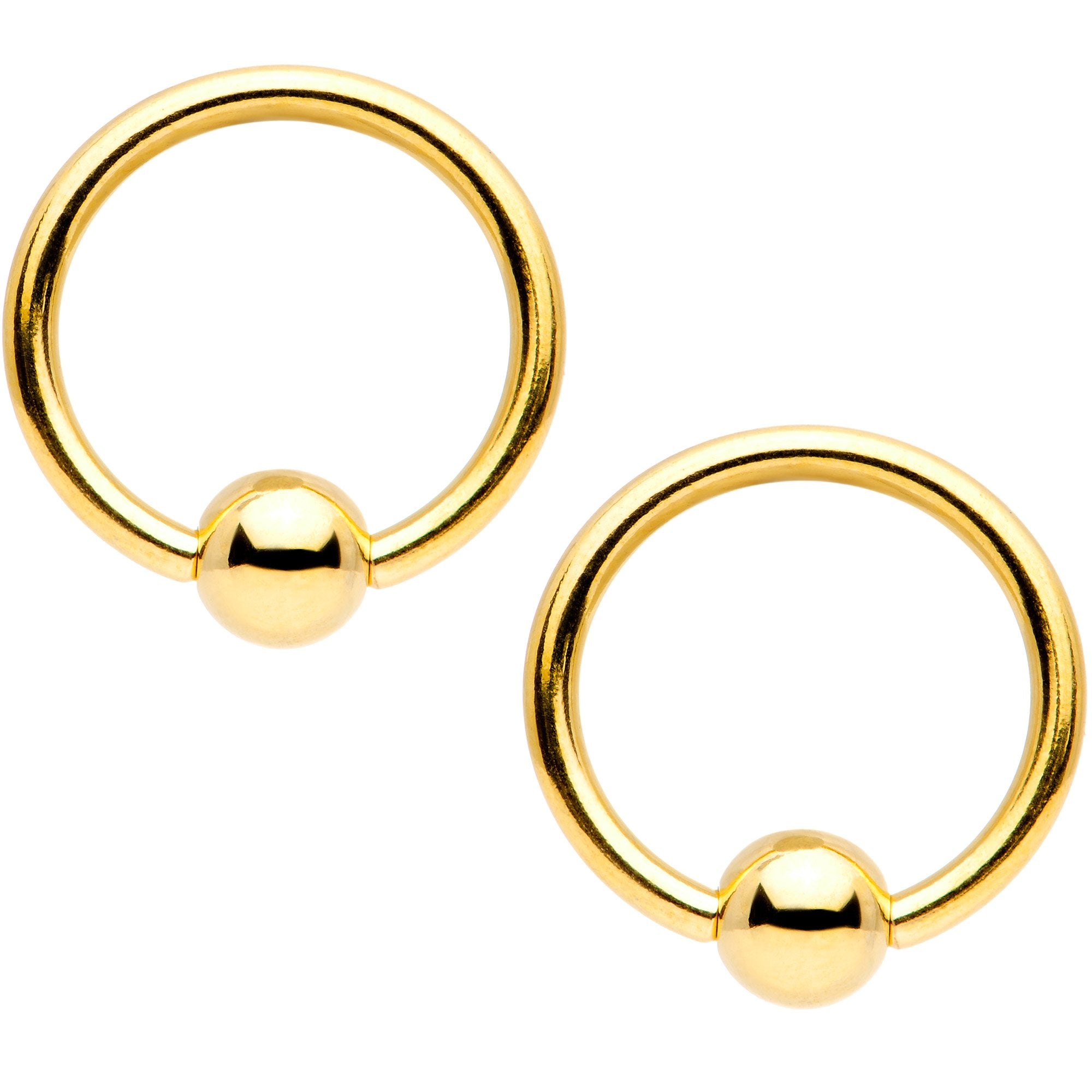 14 Gauge Clear Gem Gold Tone Squirrel BCR Barbell Nipple Ring Set of 4