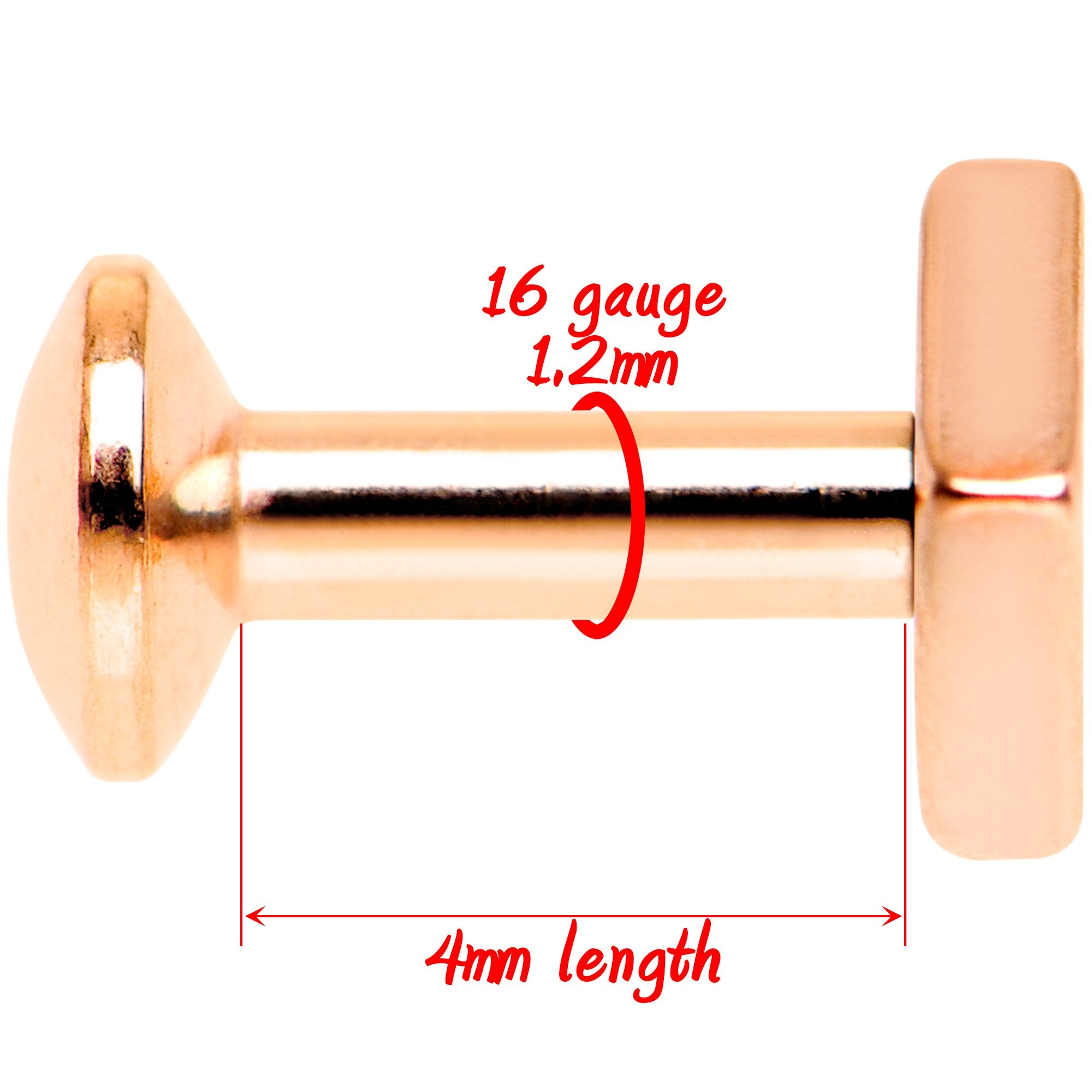 3/16 Gold Tone Rhombus Internally Threaded Daith Cartilage Tragus