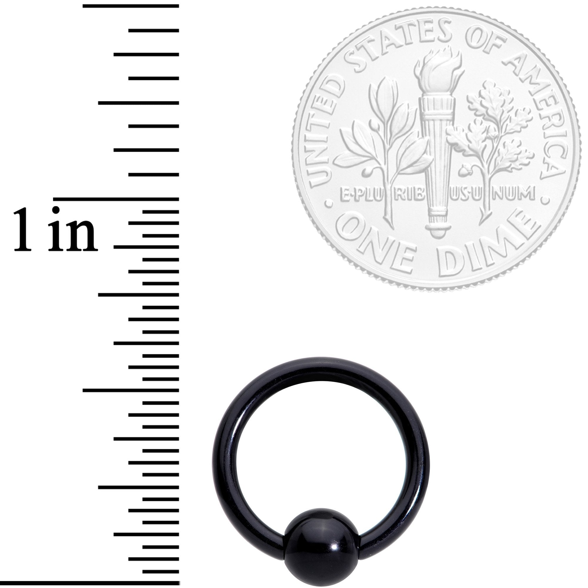14 Gauge 3/8 Black Acrylic BCR Captive Ring