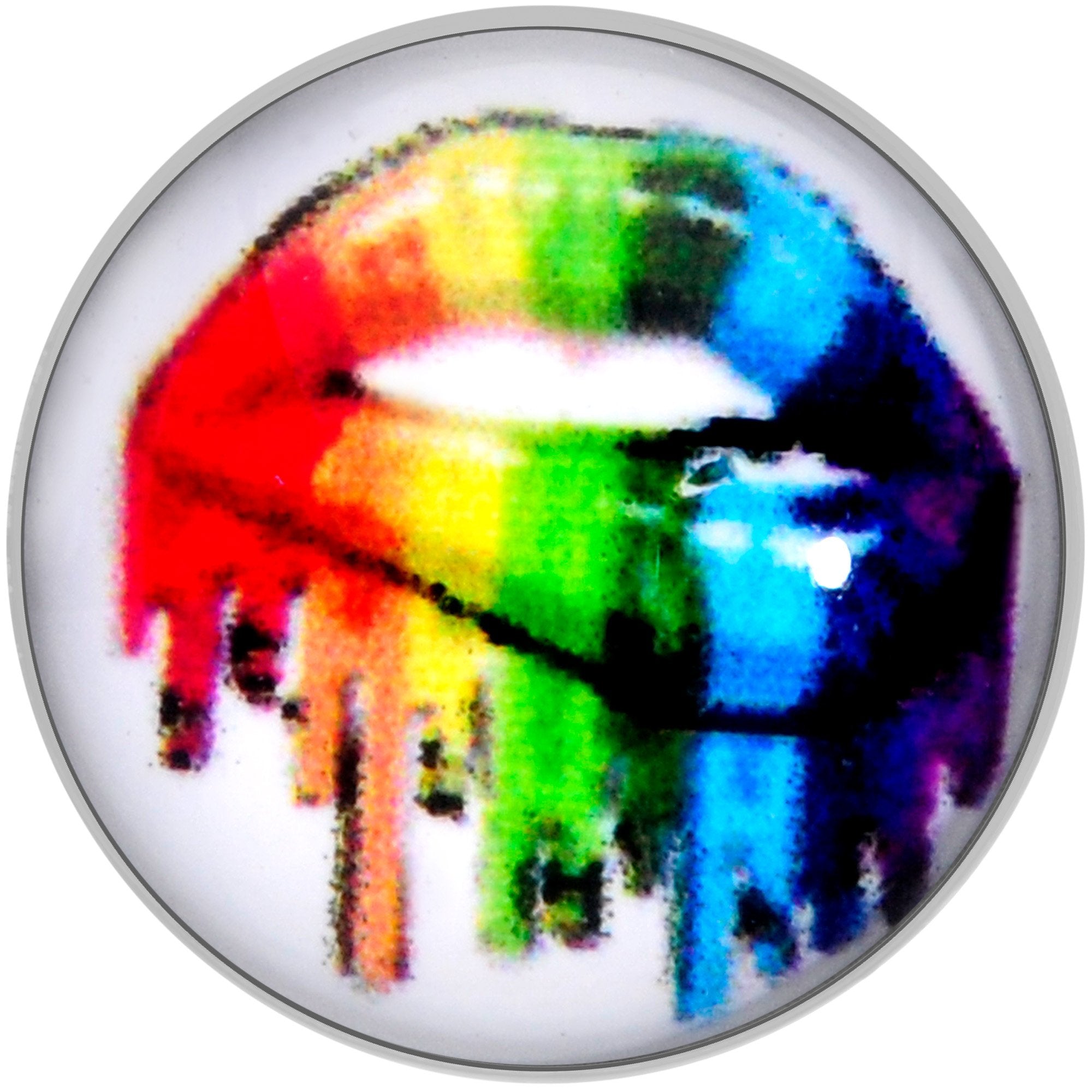 Rainbow Lips Barbell Tongue Ring