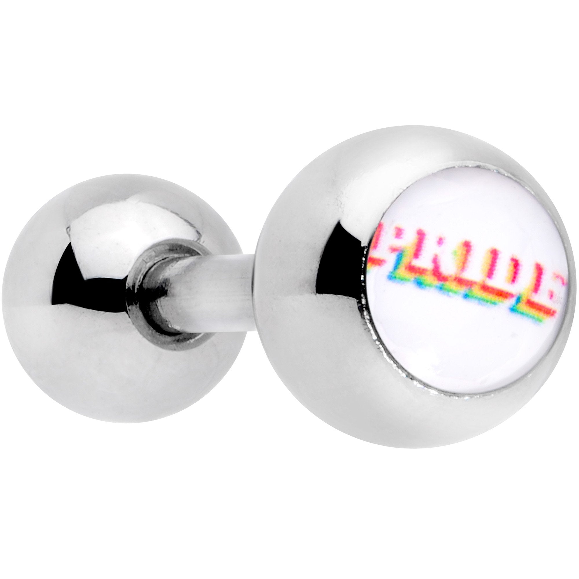 16G 1/4 Rainbow Text Gay Pride Cartilage Tragus Earring