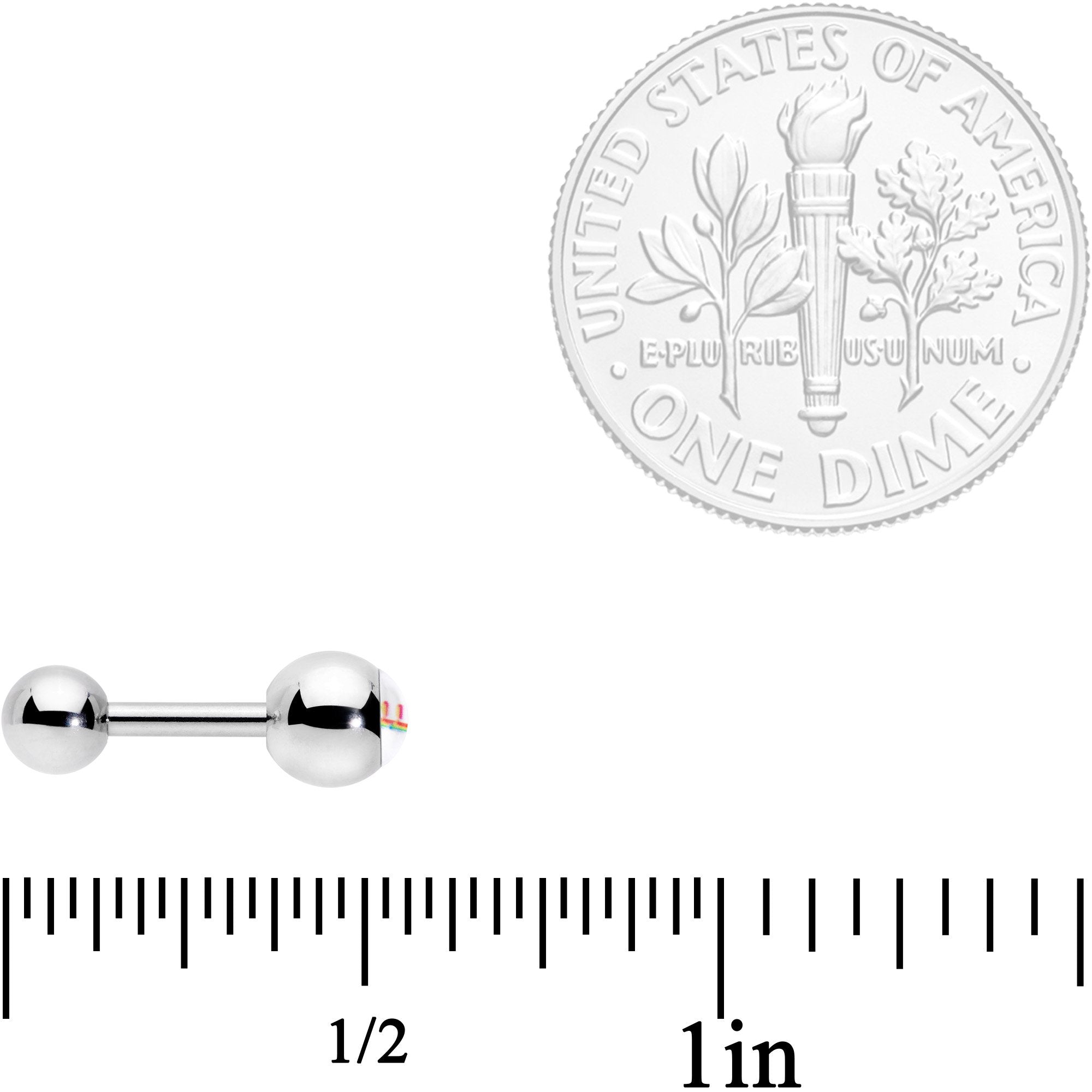 16G 1/4 Rainbow Text Gay Pride Cartilage Tragus Earring