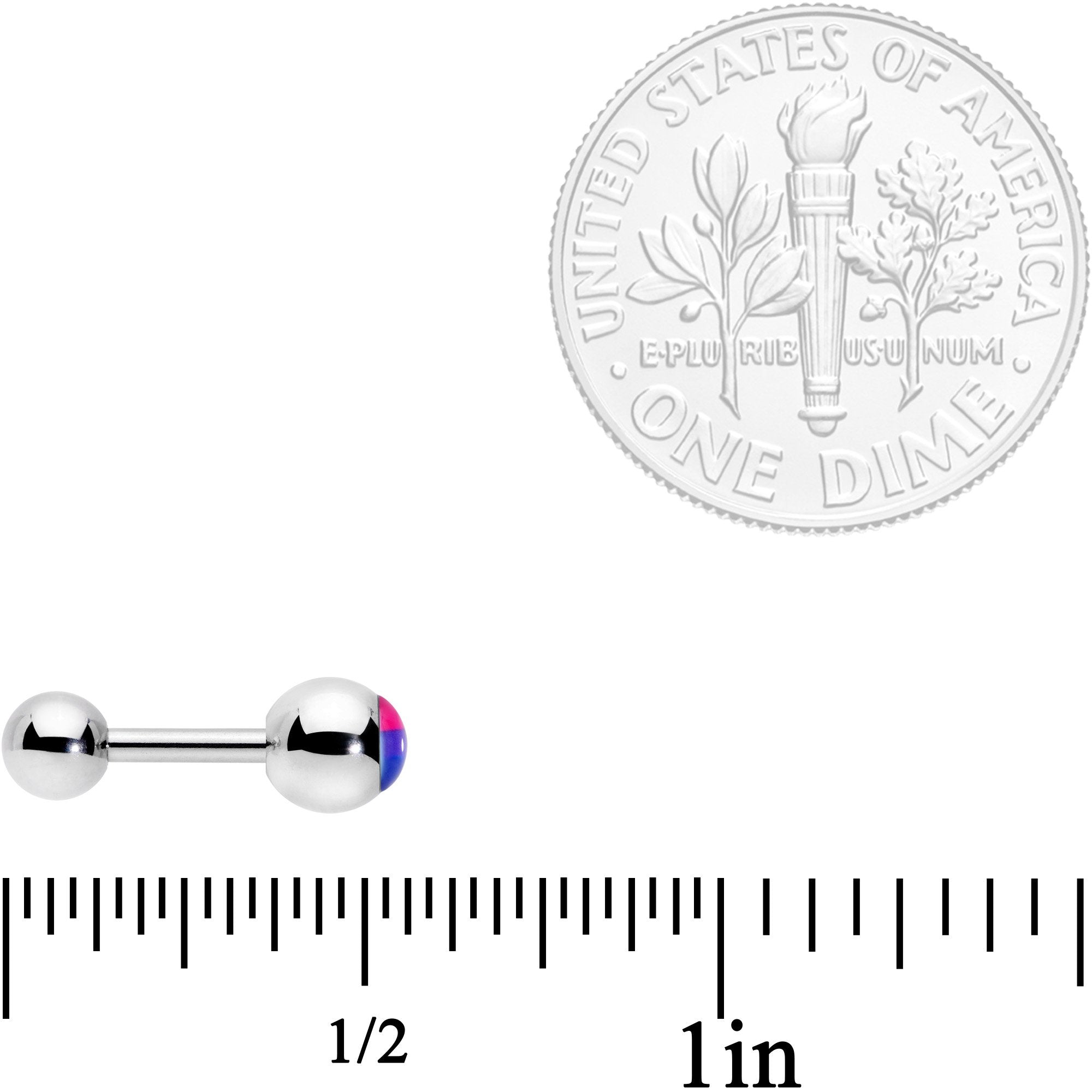 16G 1/4 Pink Purple Blue Bisexual Pride Flag Cartilage Tragus