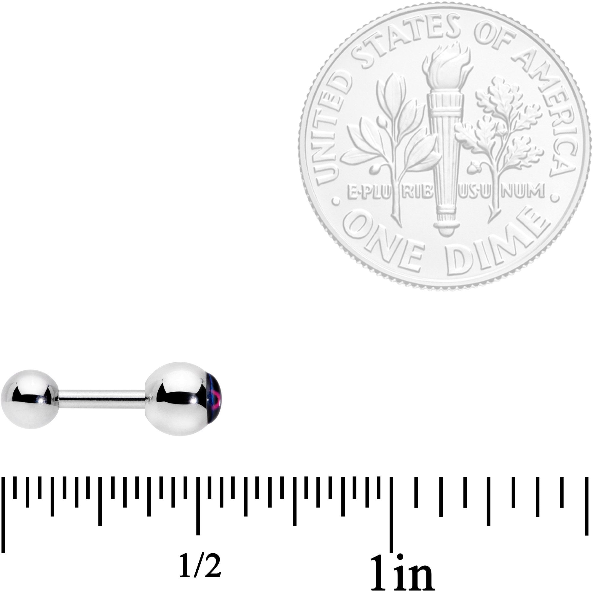 16G 1/4 Bisexual Pride Flag Cartilage Tragus Earring