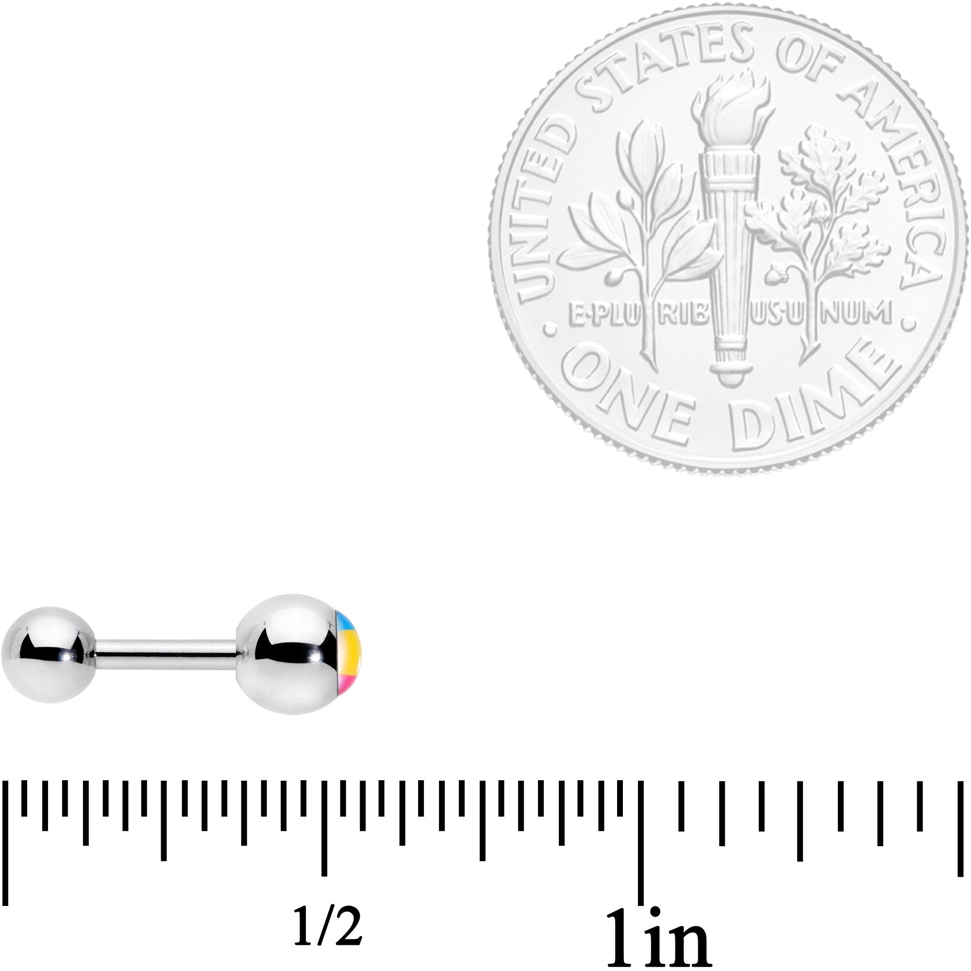 16G 1/4 Red Yellow Blue Pansexual Pride Flag Cartilage Tragus