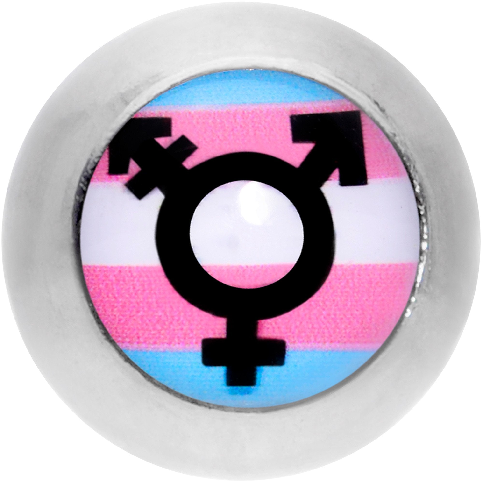16 Gauge 1/4 Pink Blue White Transgender Pride Flag Cartilage Tragus