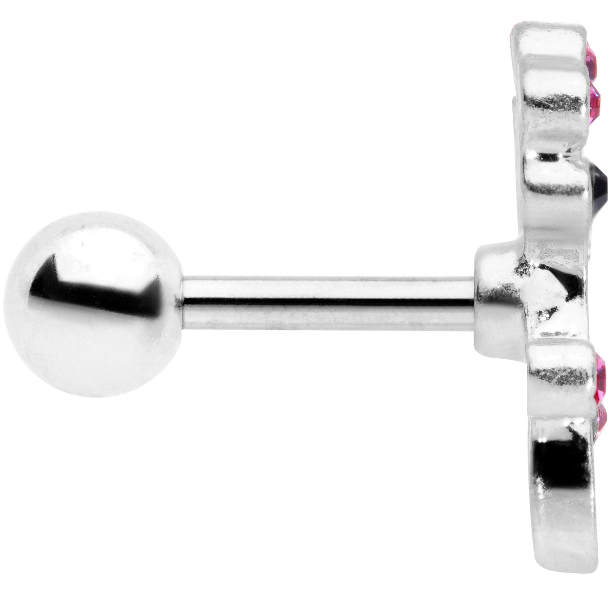 16G 1/4 Clear Pink Gem Giraffe Cartilage Tragus