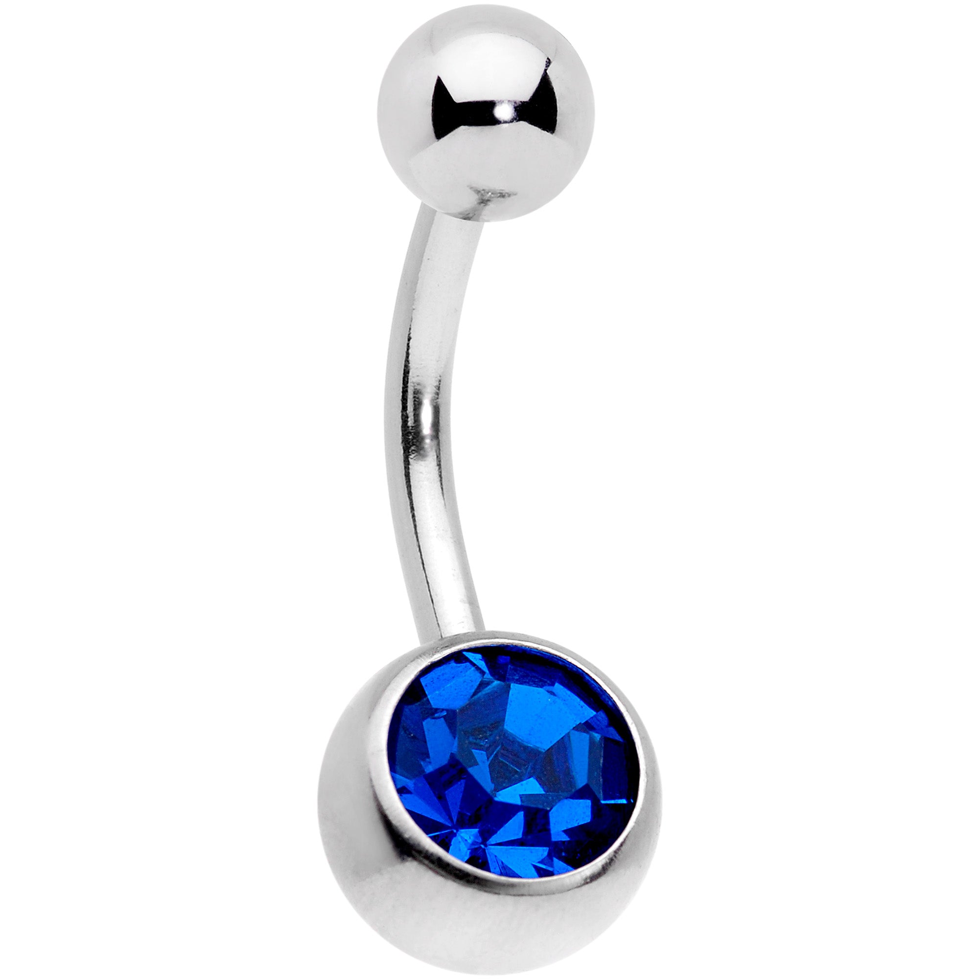 Blue Gem Blue Green Mermaid Scale Belly Ring Set of 3