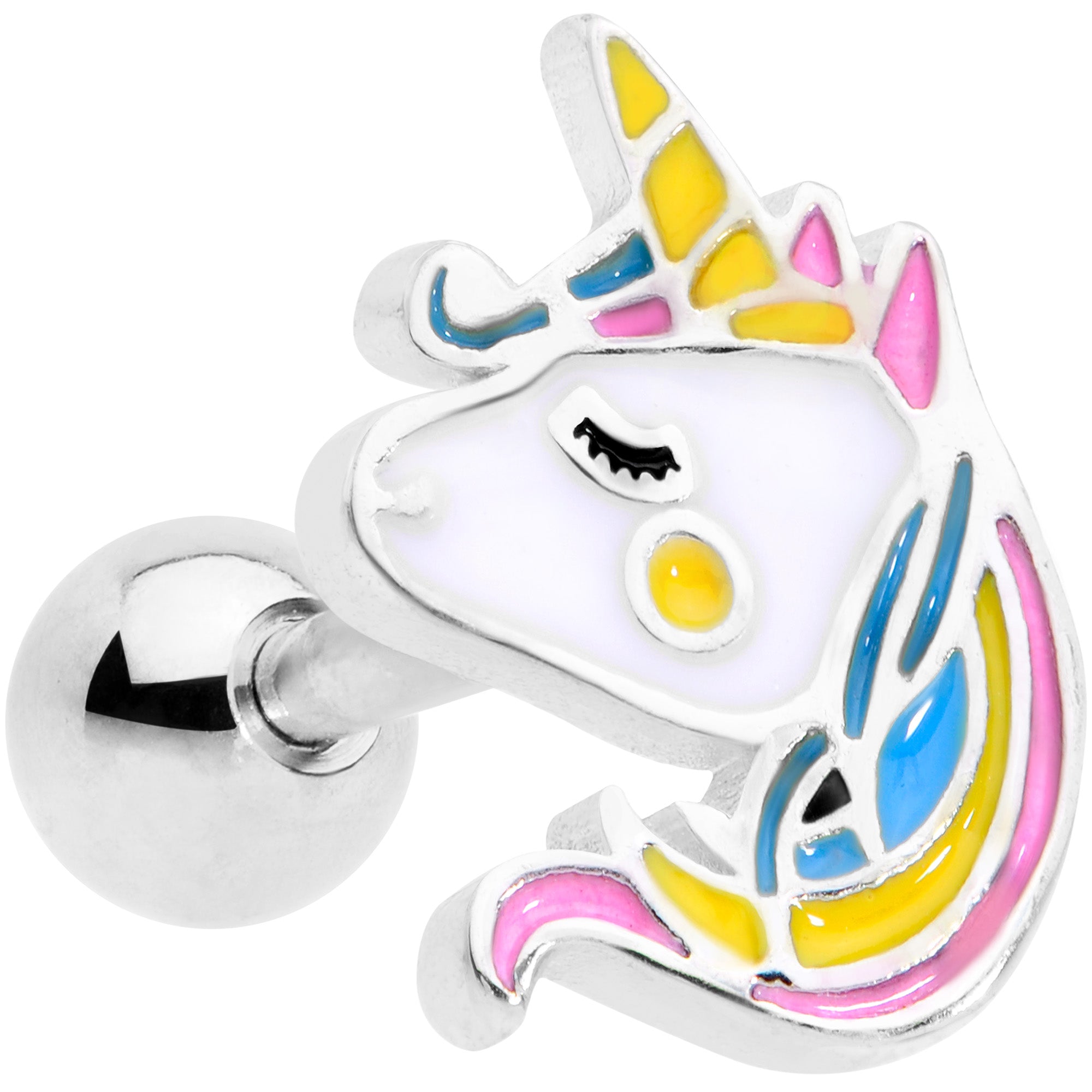 16G 1/4 Pastel Unicorn Cartilage Tragus Earring