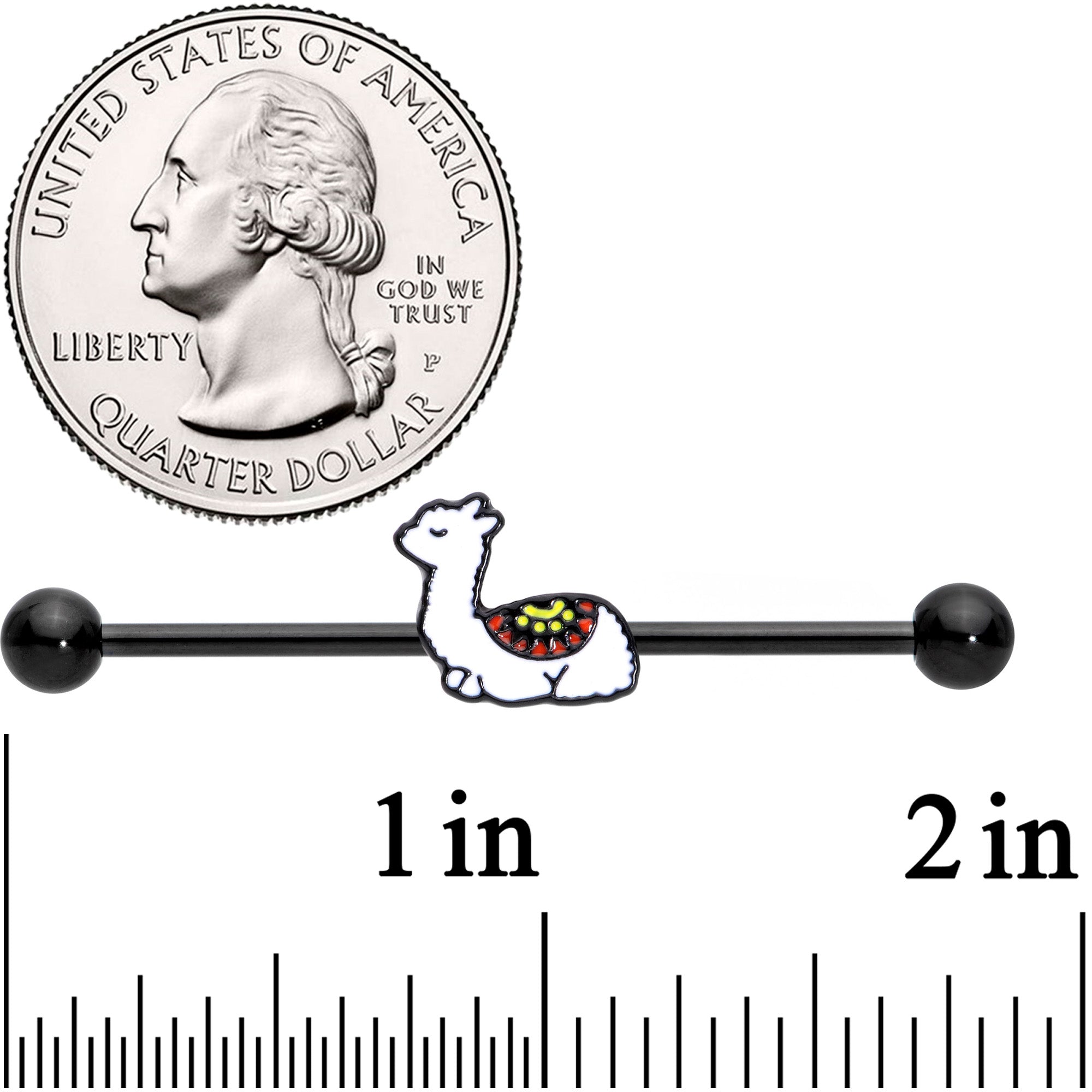 14G Sleepy Llama Industrial Barbell 38mm