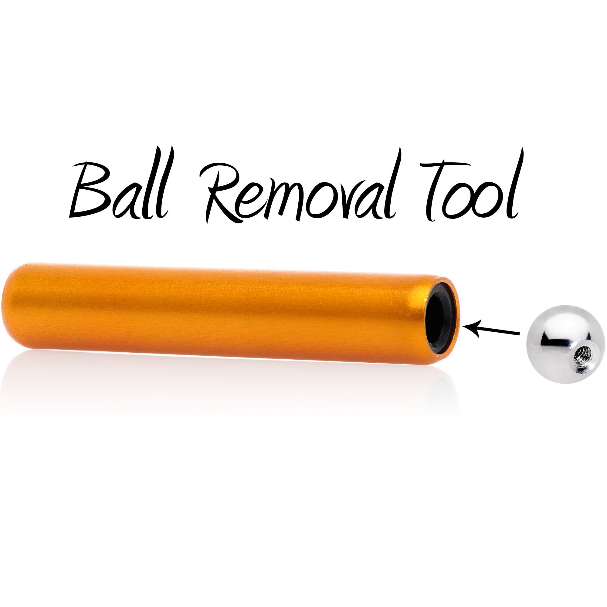 3mm to 4mm Orange Aluminum Body Piercing Ball Removal Tool