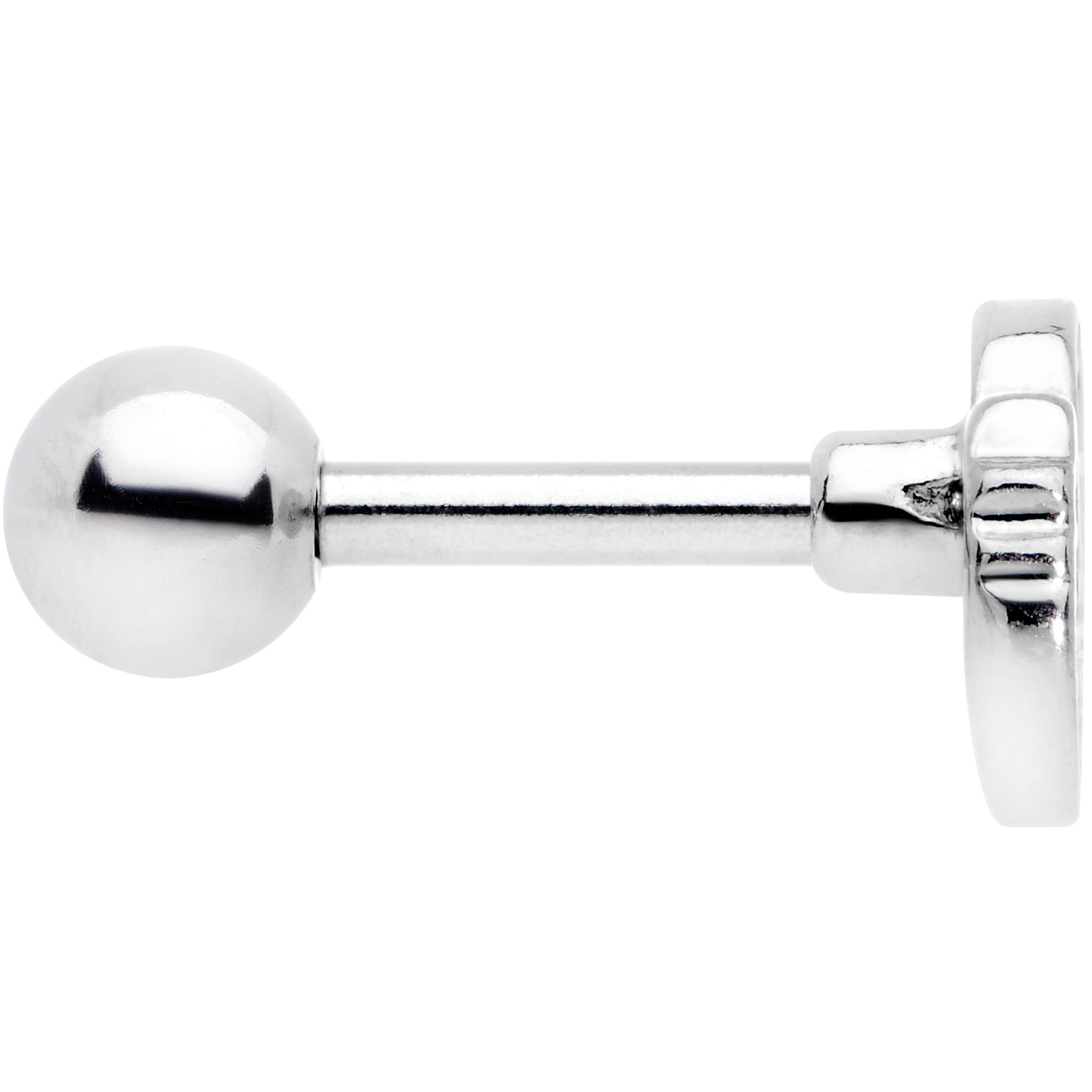 16G 1/4 Clear Black CZ Gem Ducky Cartilage Tragus Earring