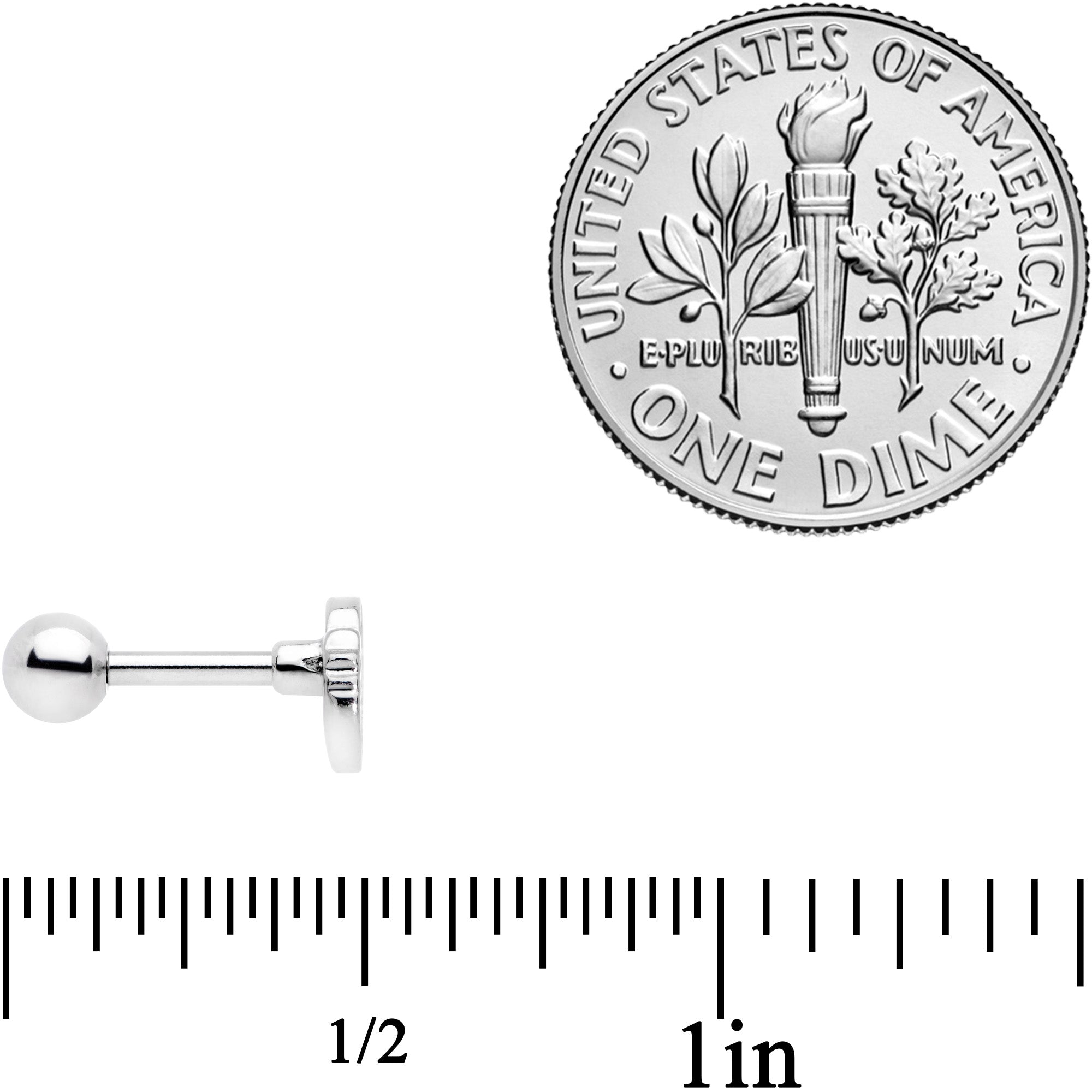 16G 1/4 Clear Black CZ Gem Ducky Cartilage Tragus Earring