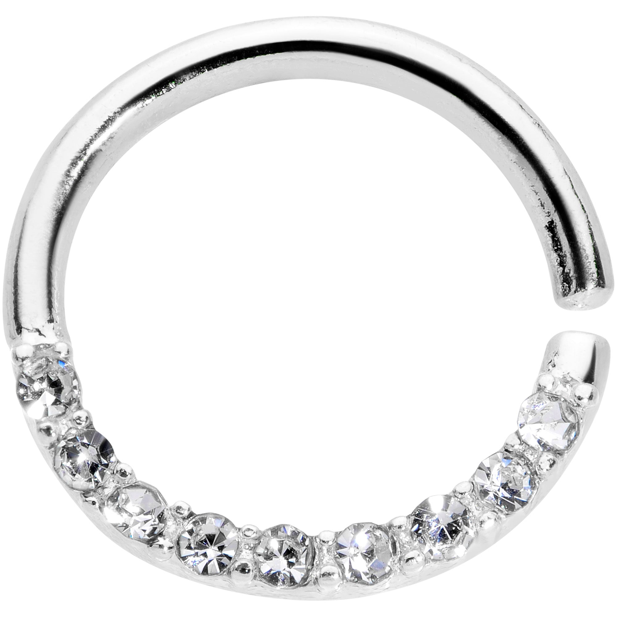 16 Gauge 5/16 Clear Gem Simple Elegance Seamless Circular Ring