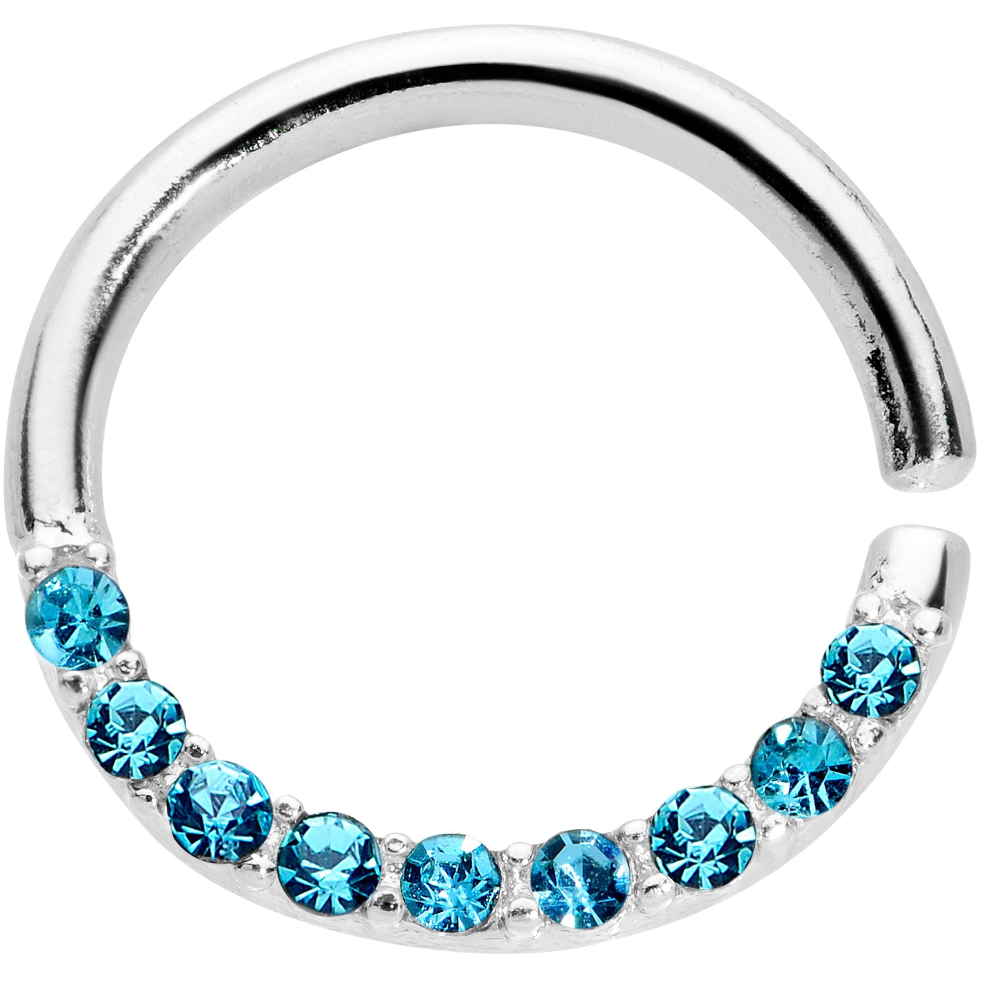 16 Gauge 5/16 Blue Gem Simple Elegance Seamless Circular Ring