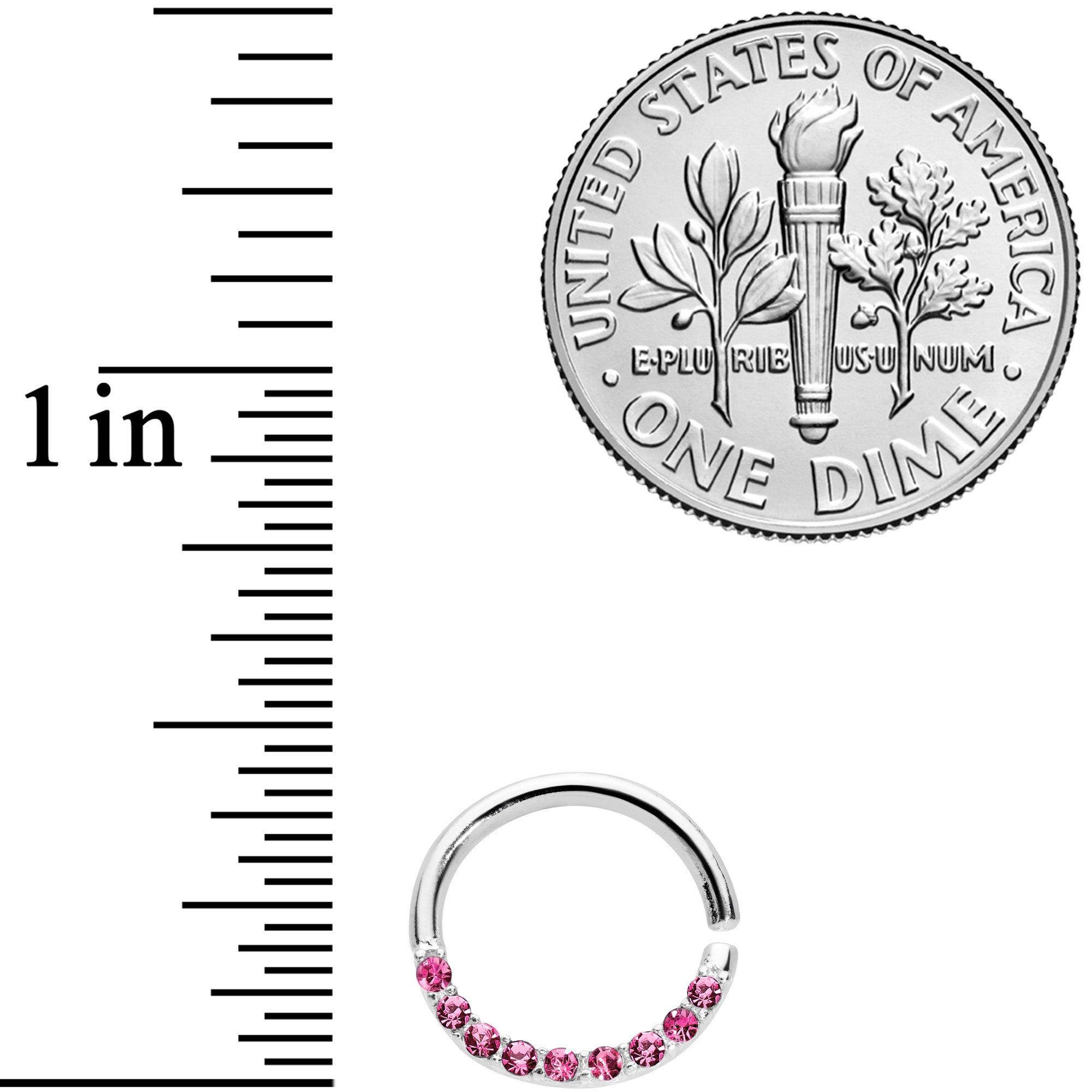 16 Gauge 5/16 Pink Gem Simple Elegance Seamless Circular Ring