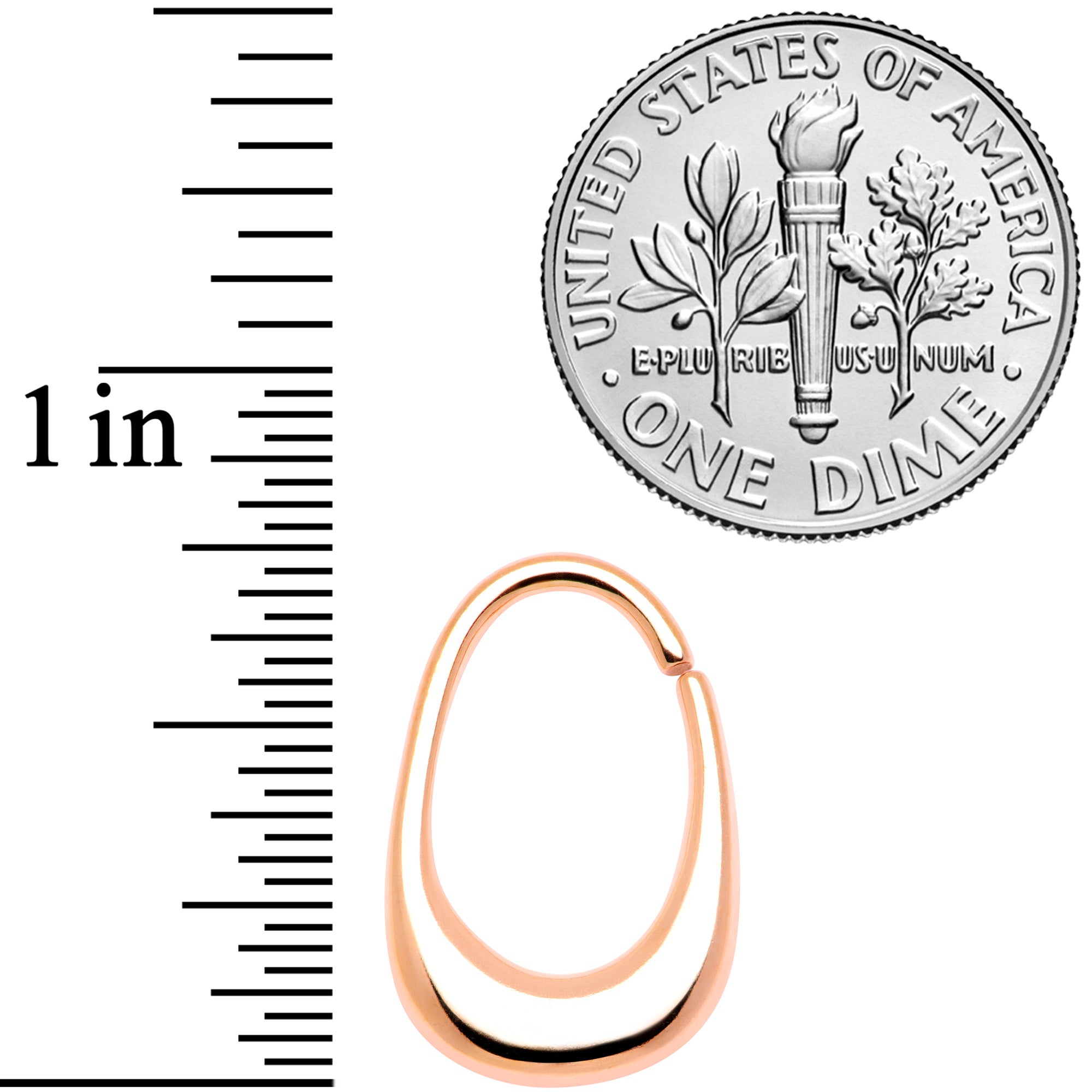 16G 5/16 Rose Gold Tone Oval Cartilage Tragus Daith