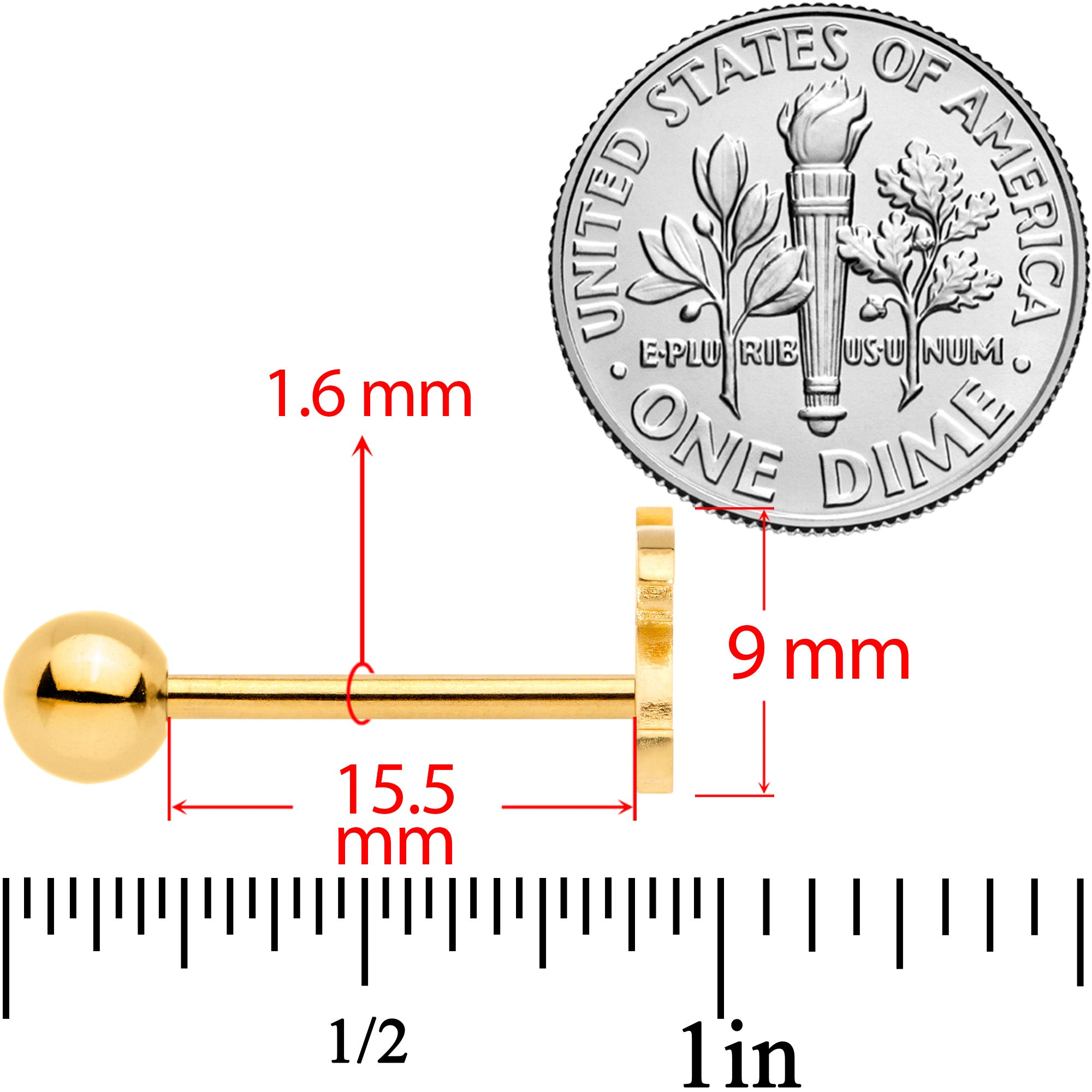 Multicolor Fantasy Dragon Barbell Tongue Ring Set of 4